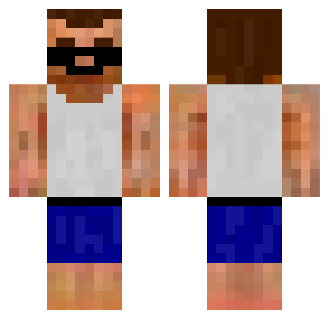 xX_ProGamerBG_Xx Minecraft skin, front and back view
