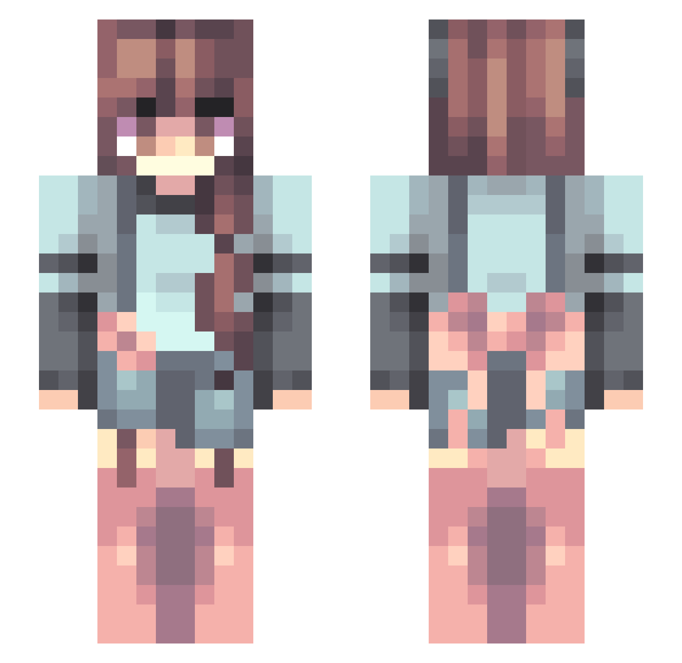 faun Minecraft skin, front and back view