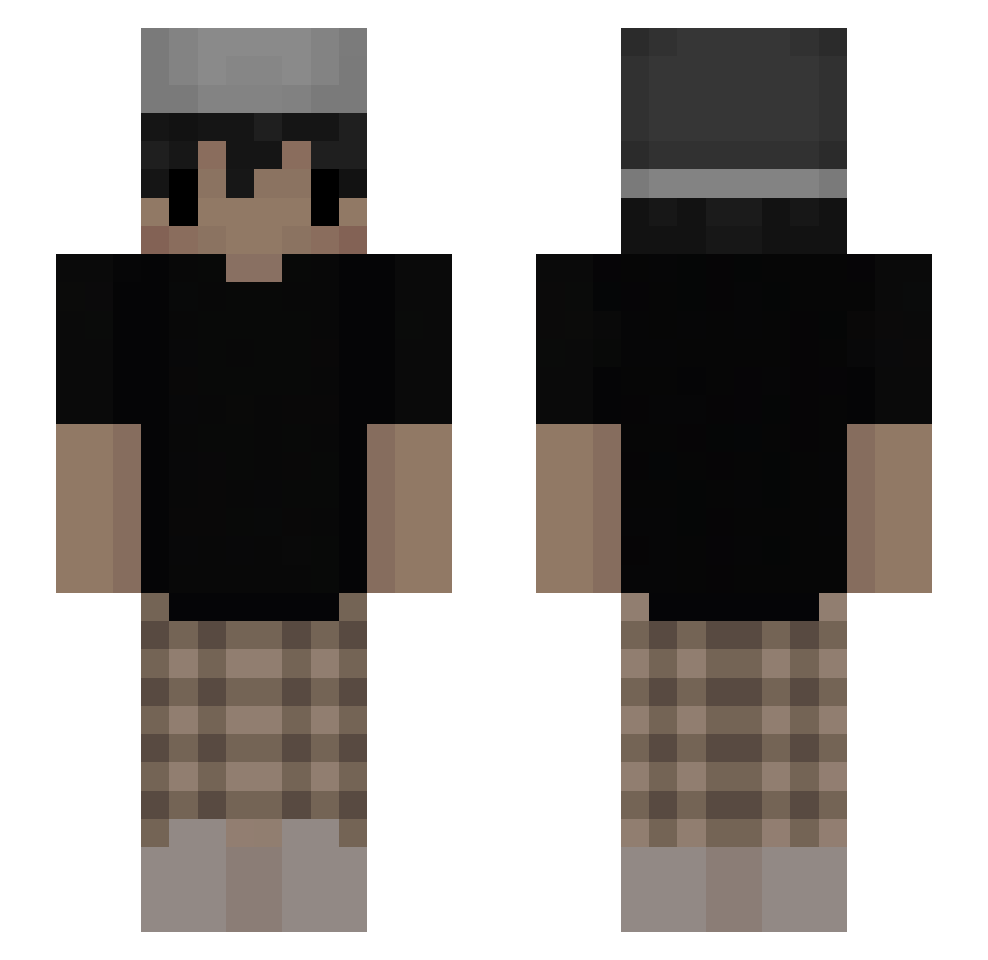 fubh Minecraft skin, front and back view