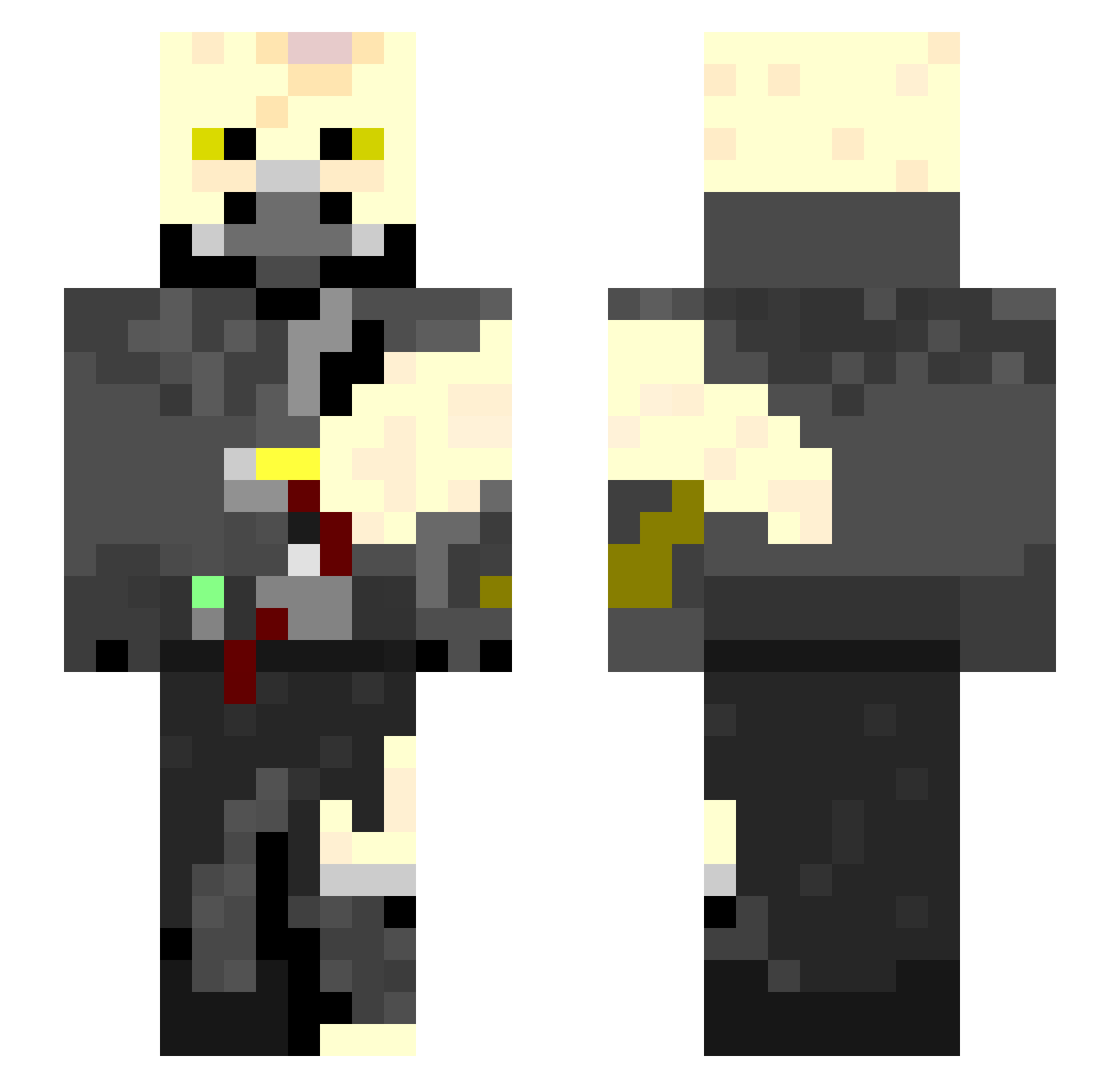 VadersVngnce Minecraft skin, front and back view