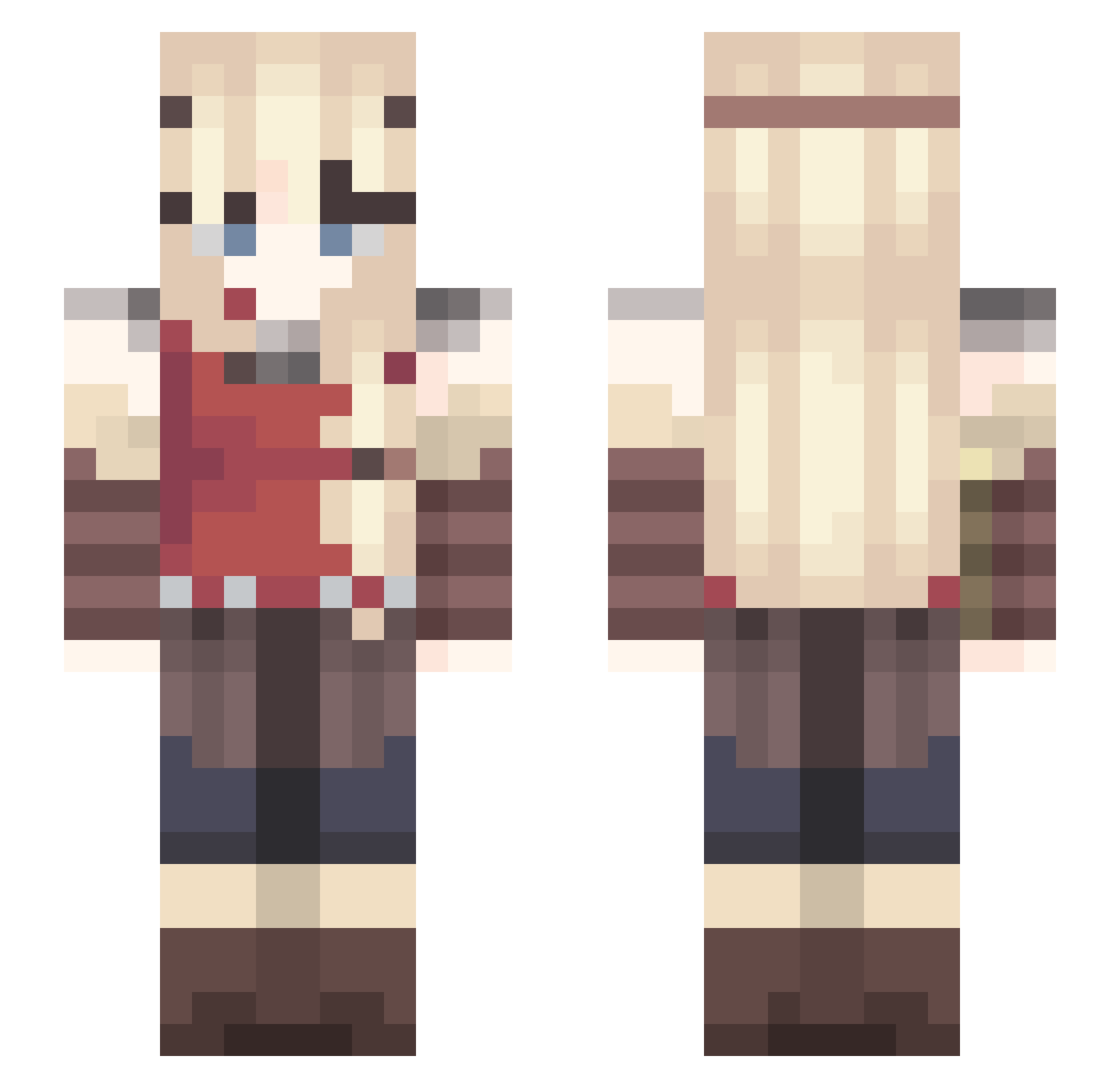 StarLeeh Minecraft skin, front and back view