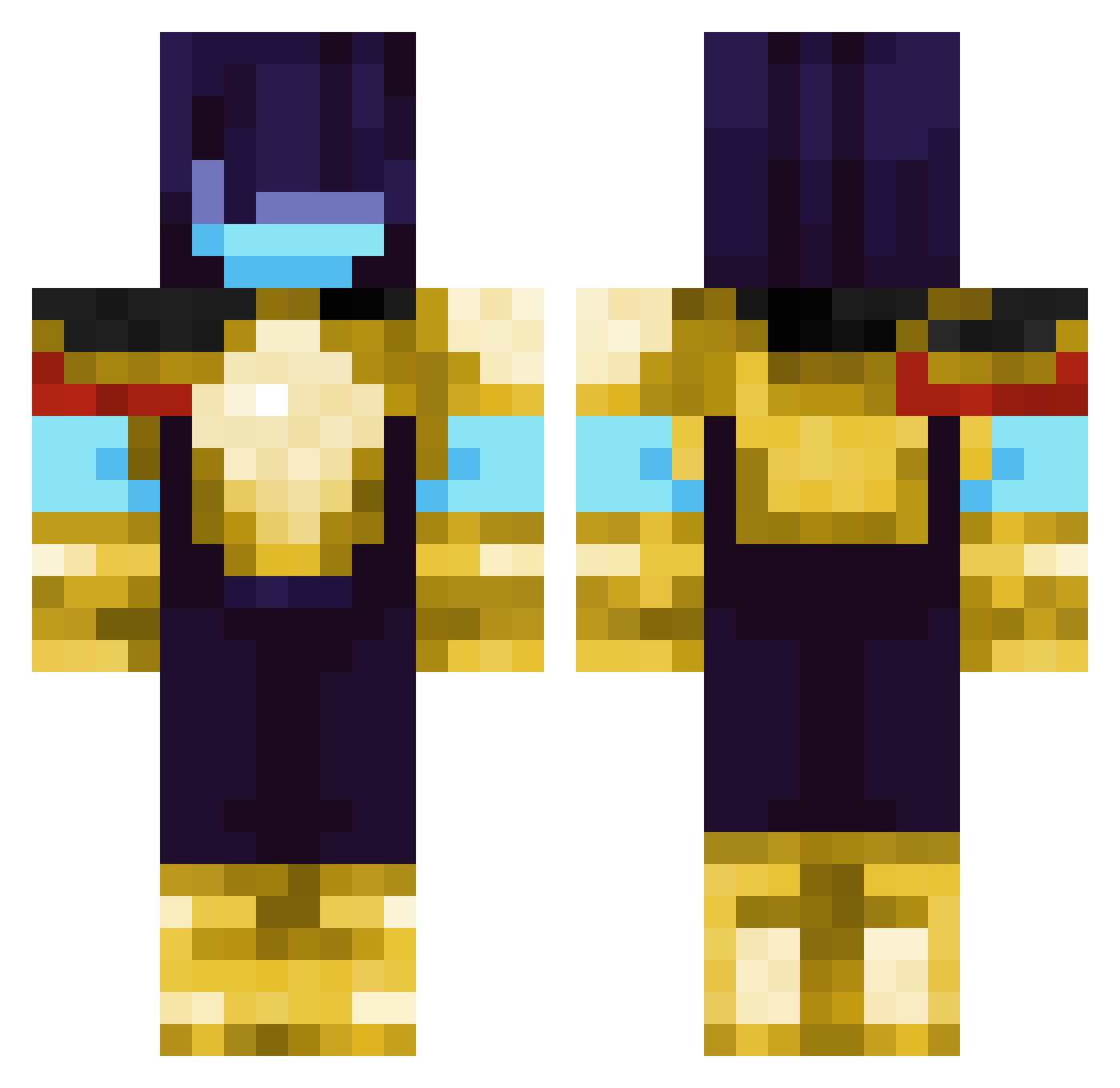altrajet Minecraft skin, front and back view
