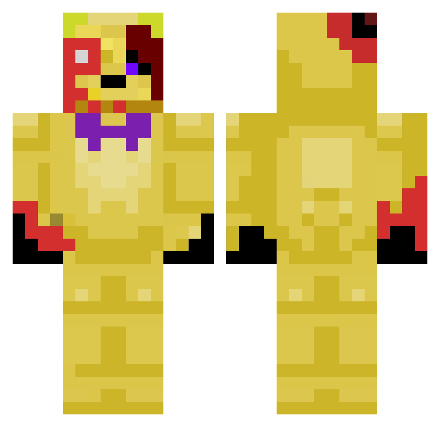 FredBearLolz Minecraft skin, front and back view