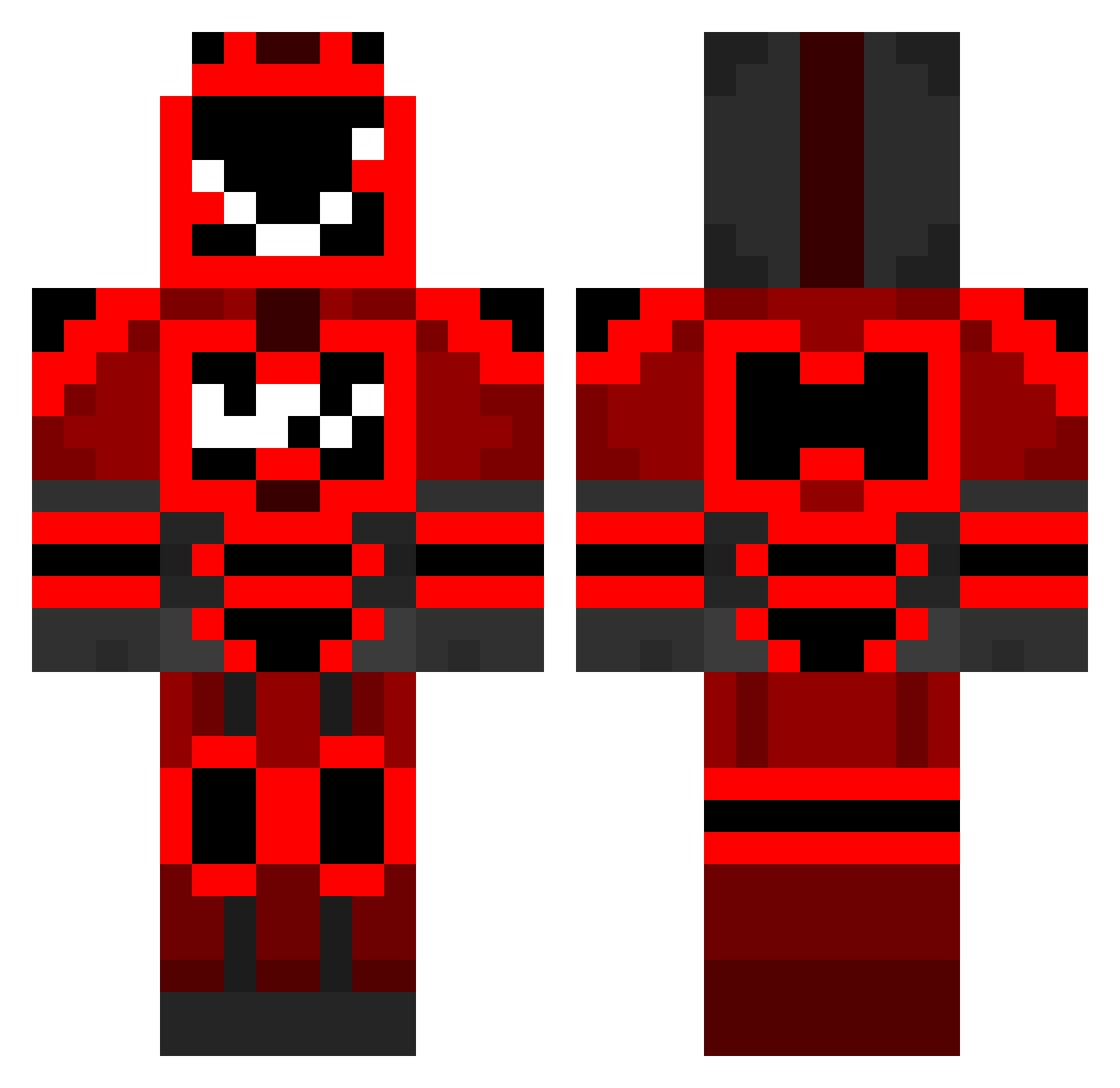 PurinPlay Minecraft skin, front and back view