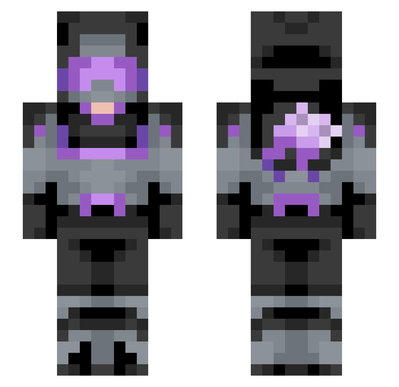 cyberyay Minecraft skin, front and back view