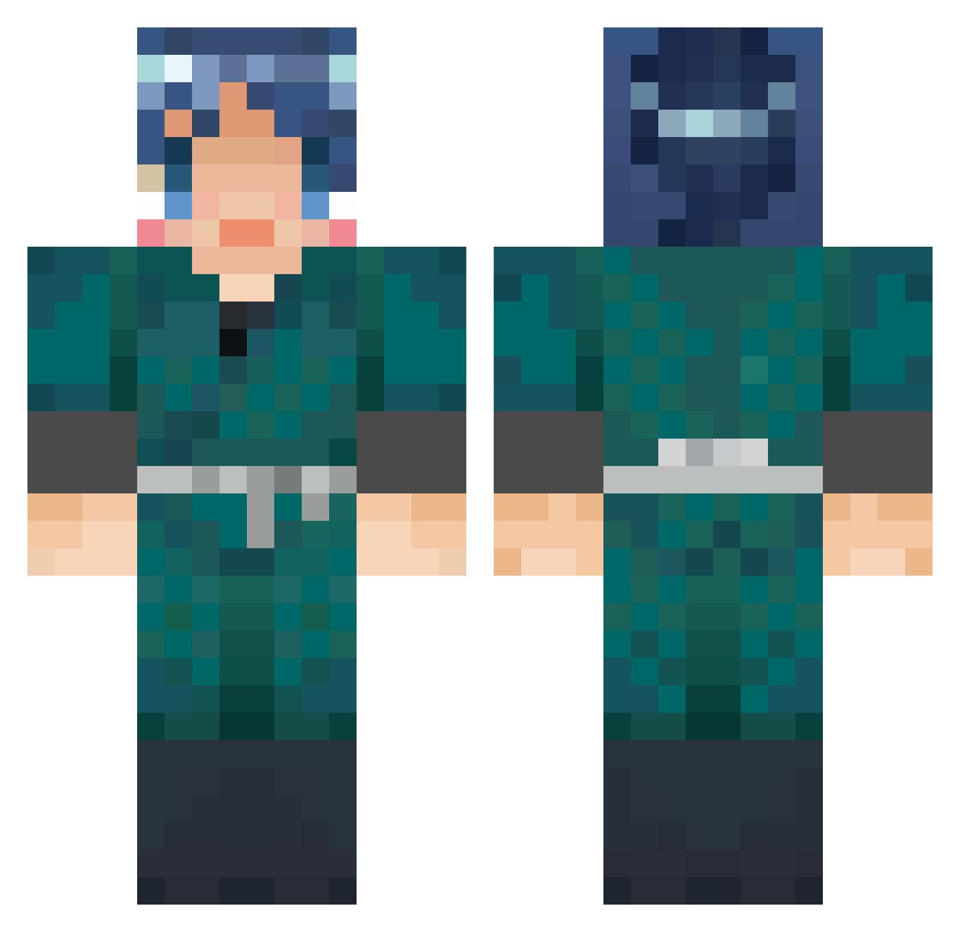 Vichy Minecraft skin, front and back view