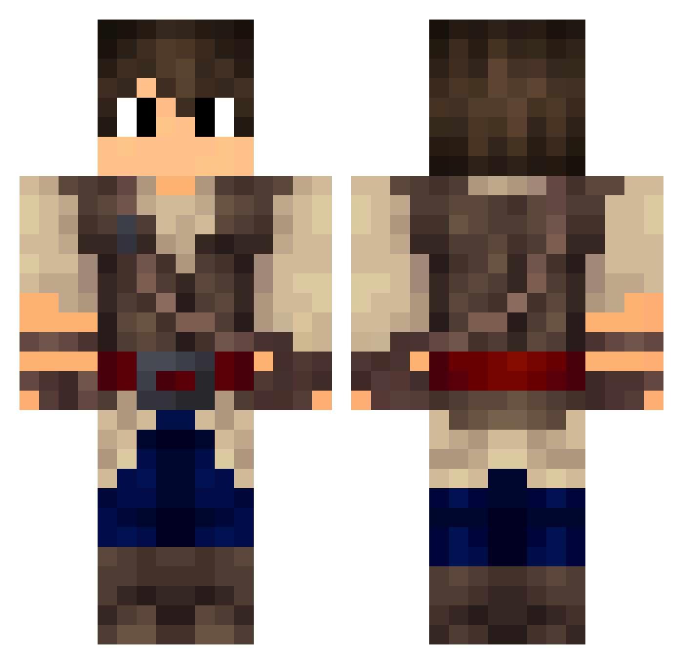 Zer1n Minecraft skin, front and back view