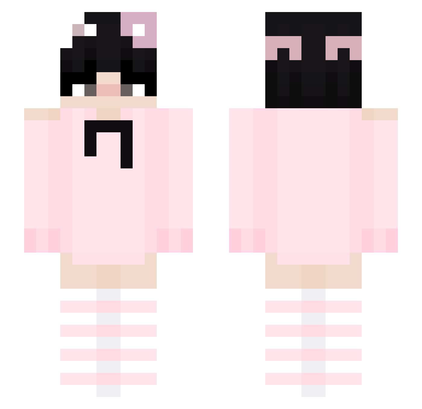 denereu Minecraft skin, front and back view