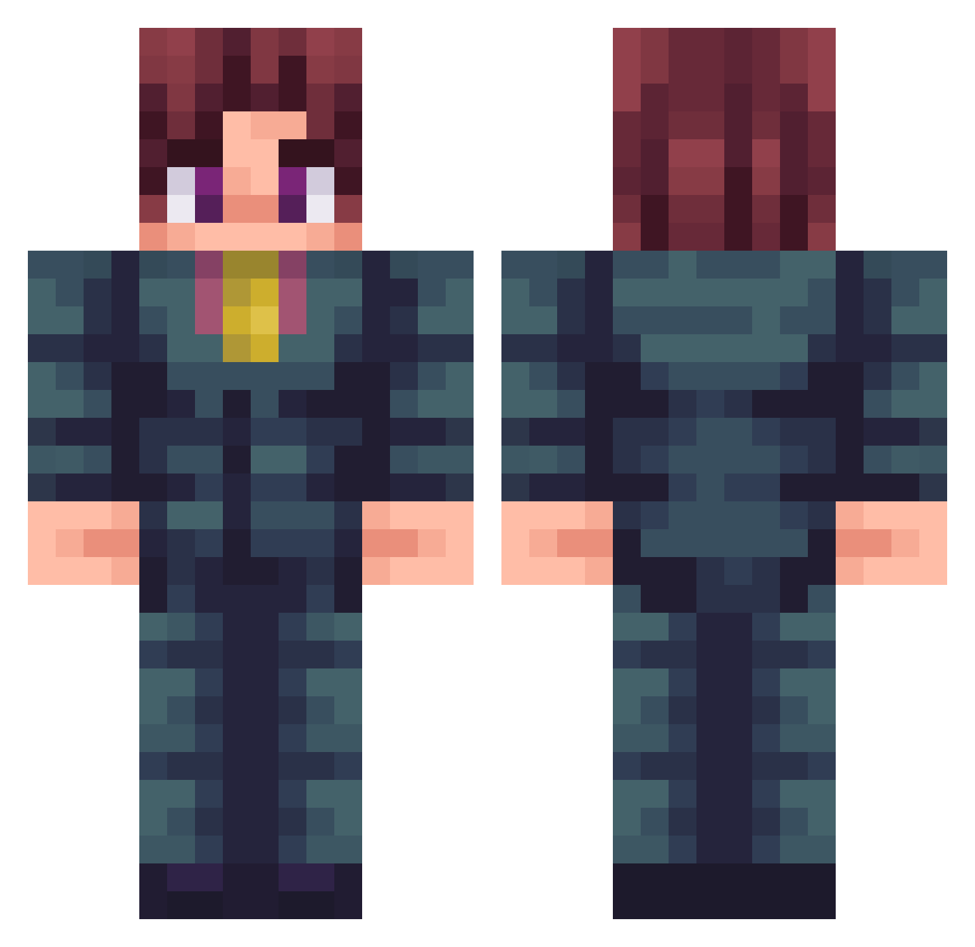 DmKA_vsl Minecraft skin, front and back view
