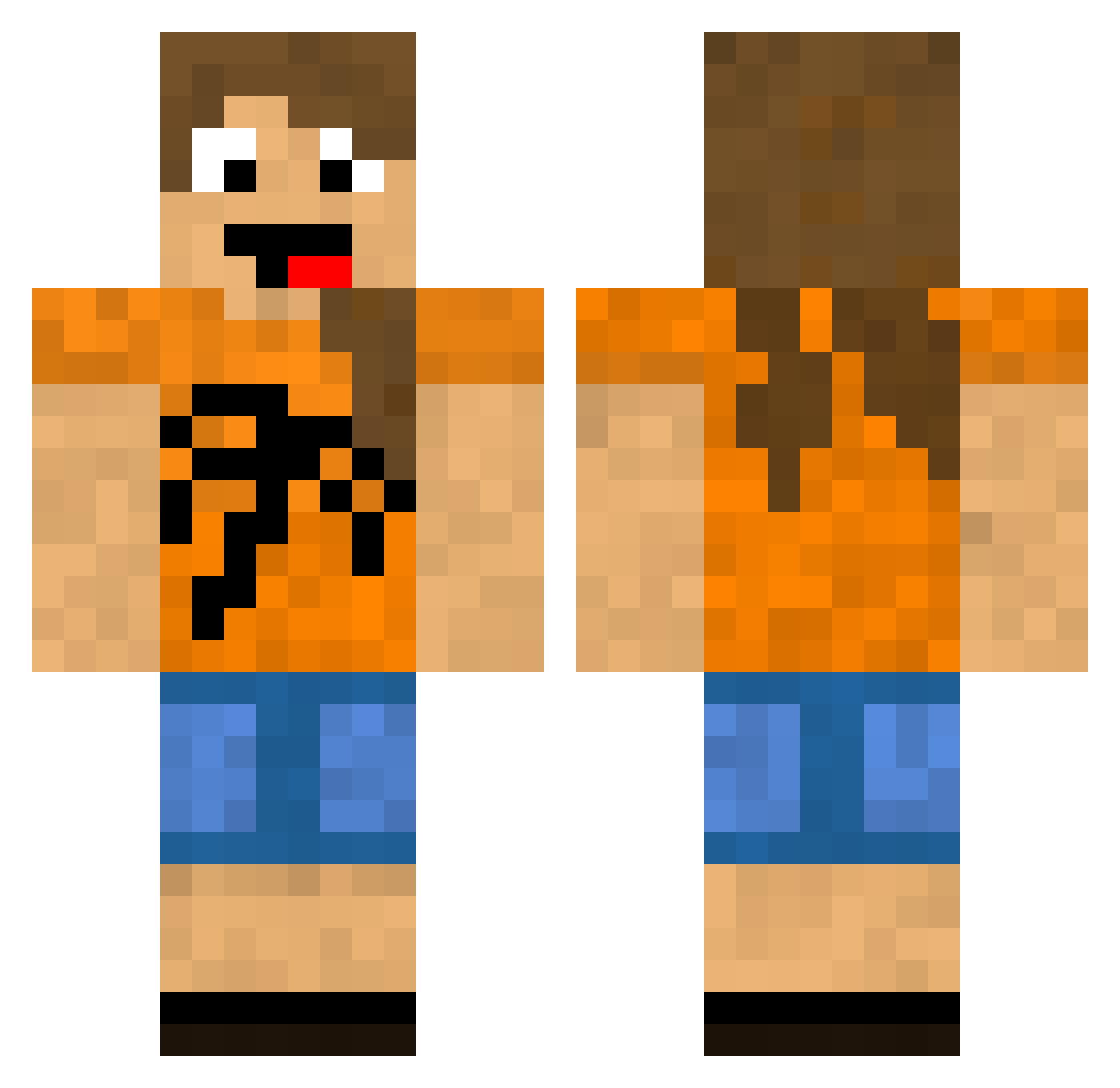 Snuzied Minecraft skin, front and back view