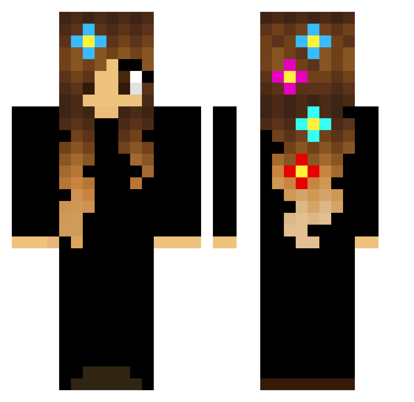 thew3ekend Minecraft skin, front and back view