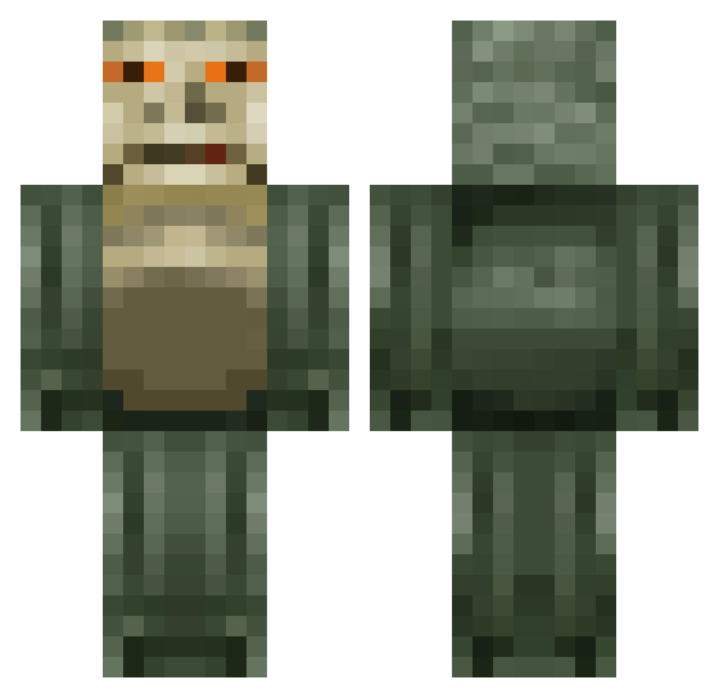 gluten_free_meat Minecraft skin, front and back view