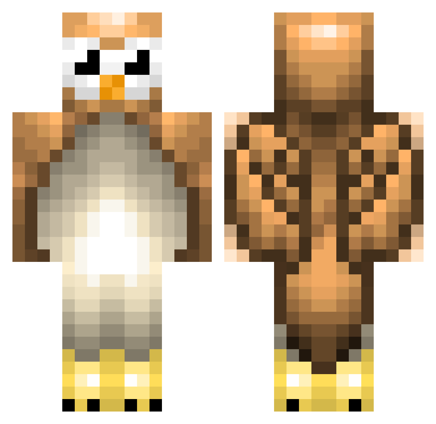 KIVI99 Minecraft skin, front and back view