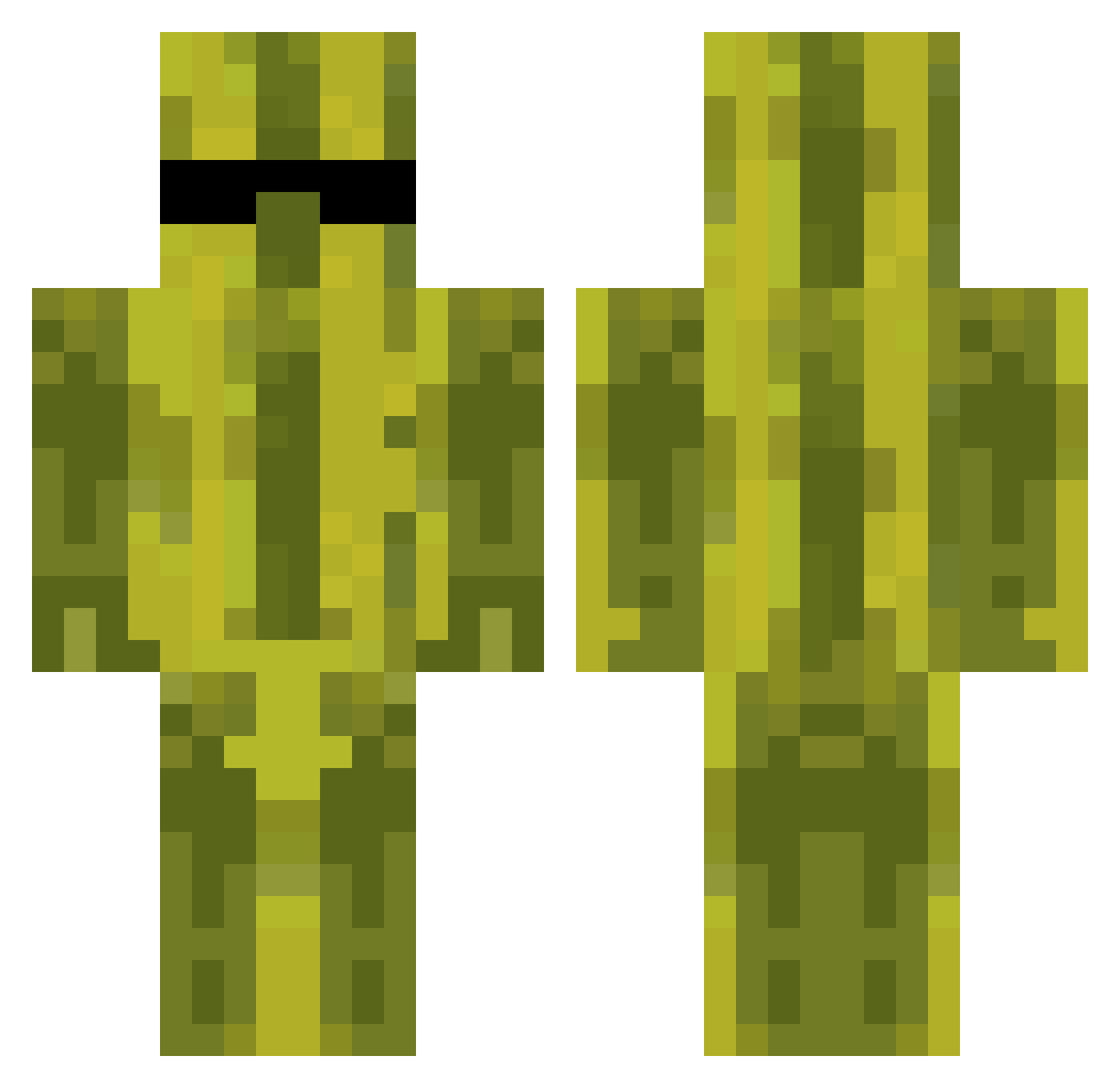 Gxo_s Minecraft skin, front and back view
