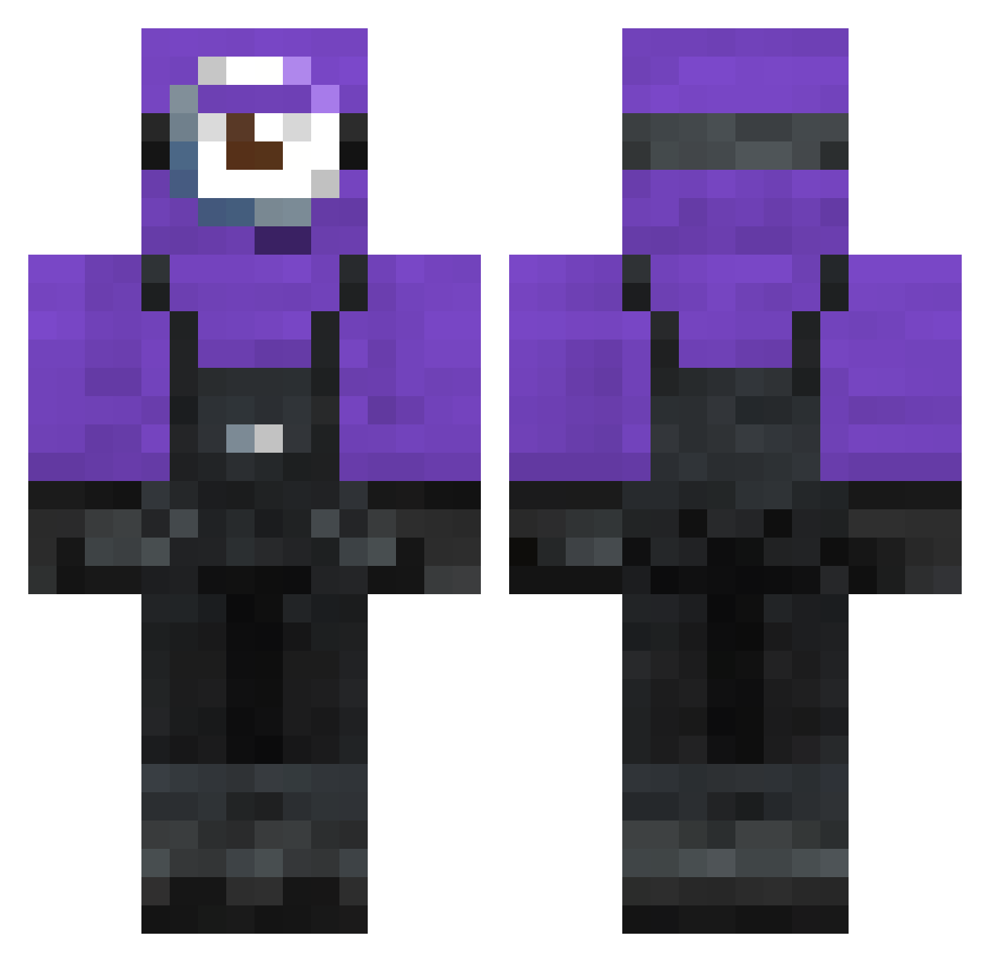 Xifyx4342 Minecraft skin, front and back view