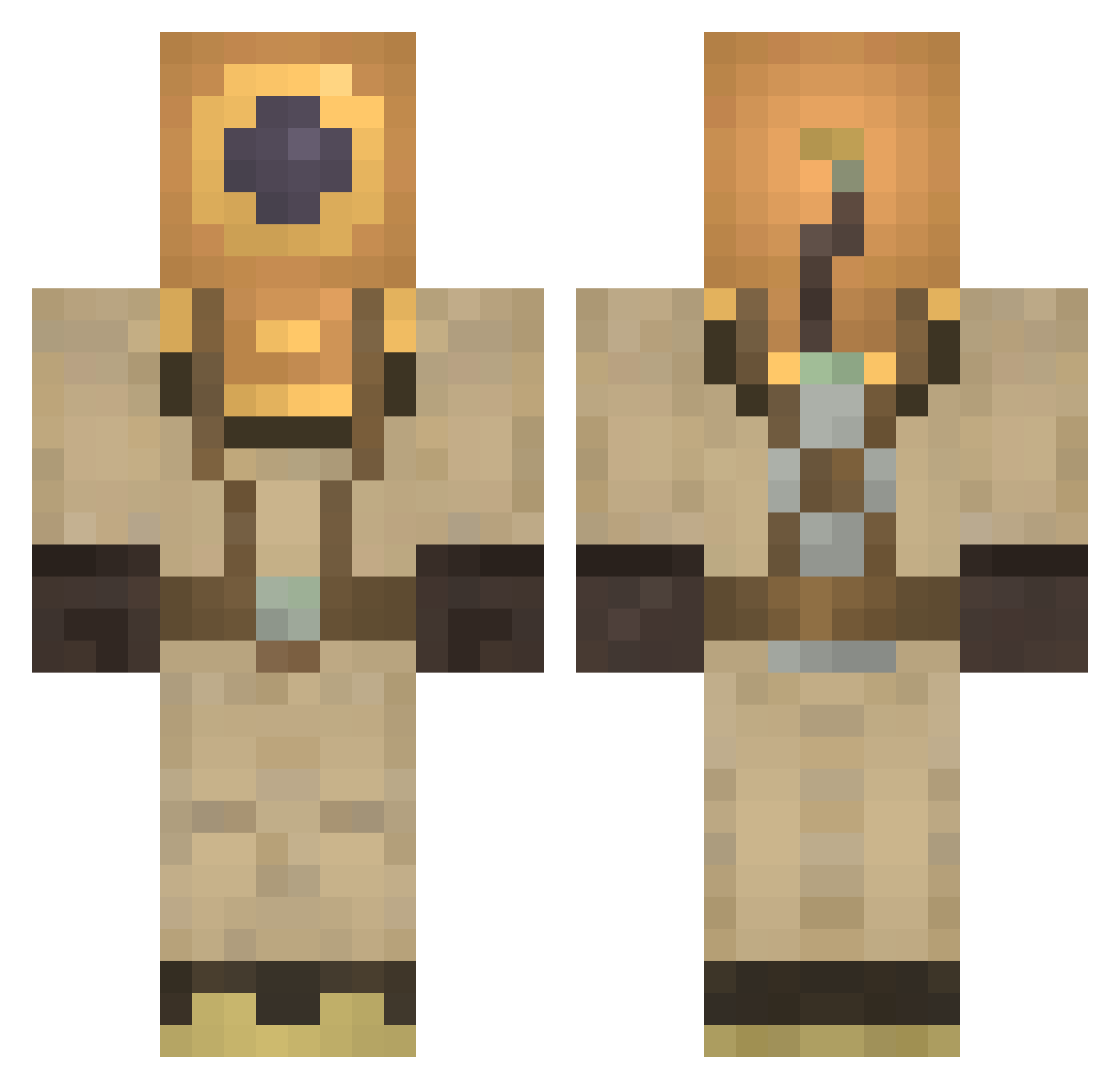 KaderaidPlease Minecraft skin, front and back view