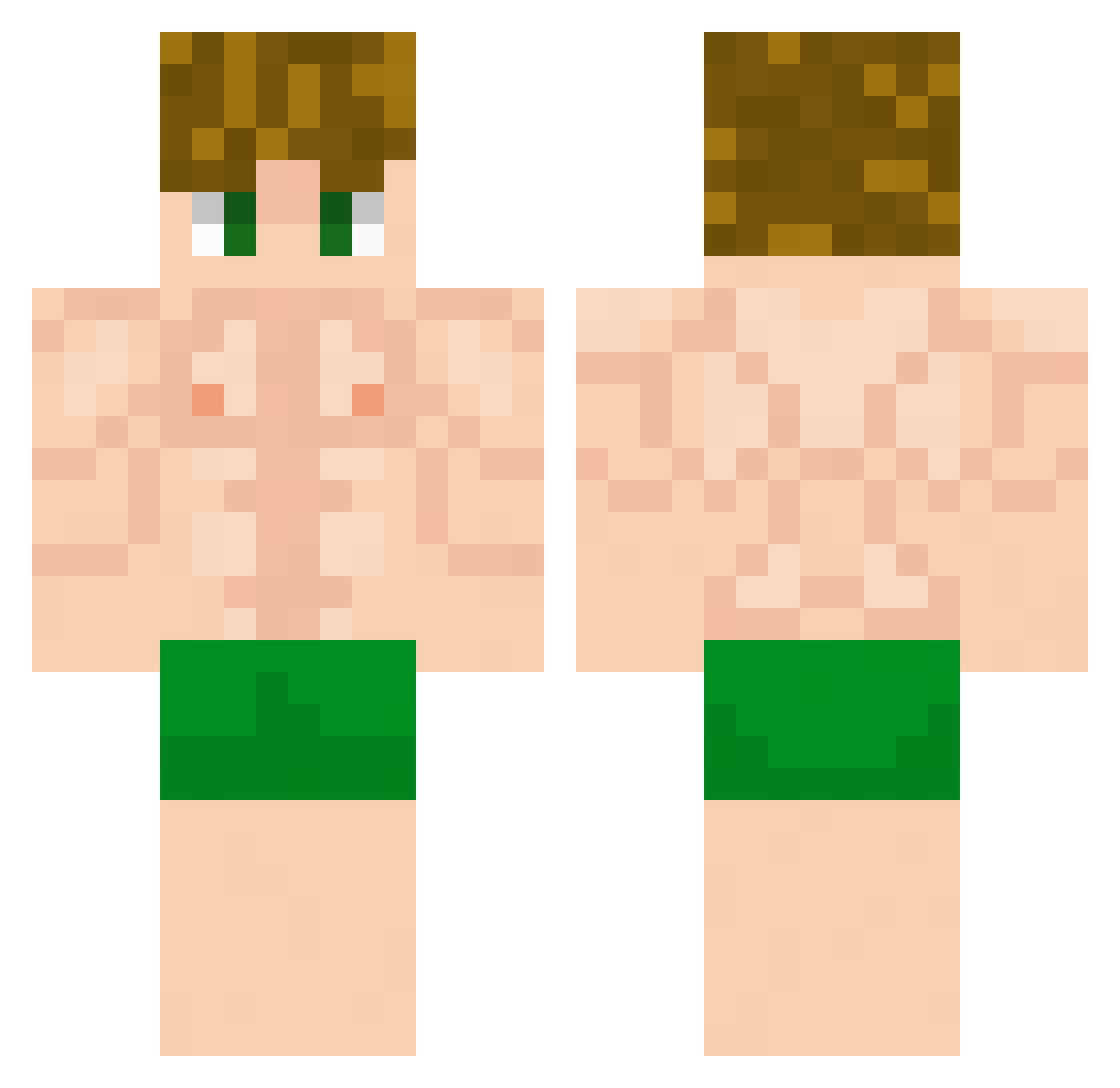 Peacefullest Minecraft skin, front and back view