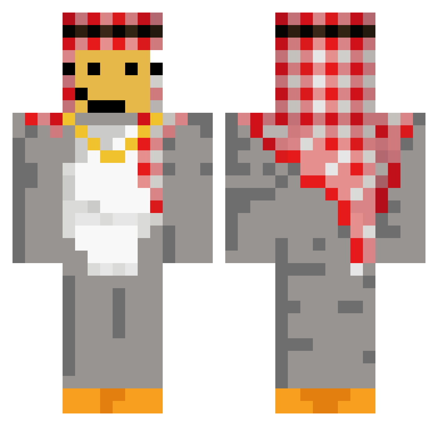 Not_BingChilling Minecraft skin, front and back view