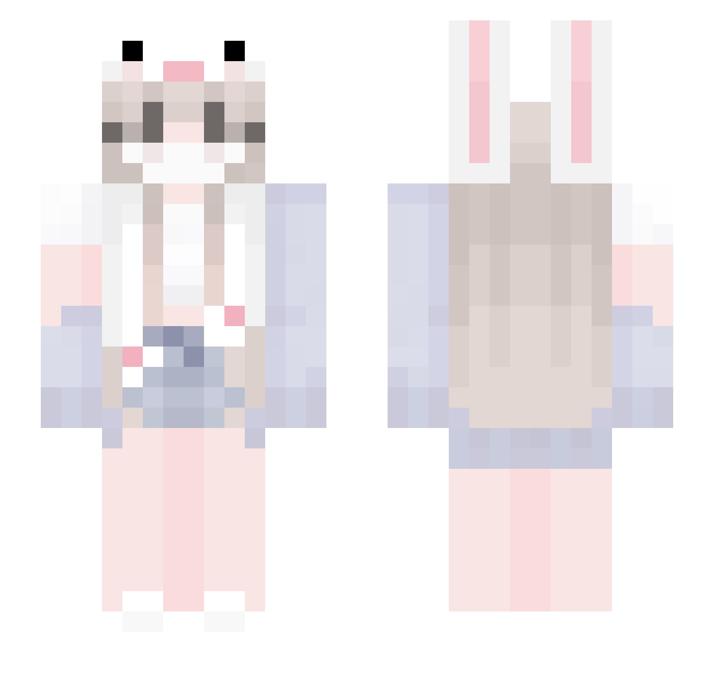 ShaeBuni Minecraft skin, front and back view
