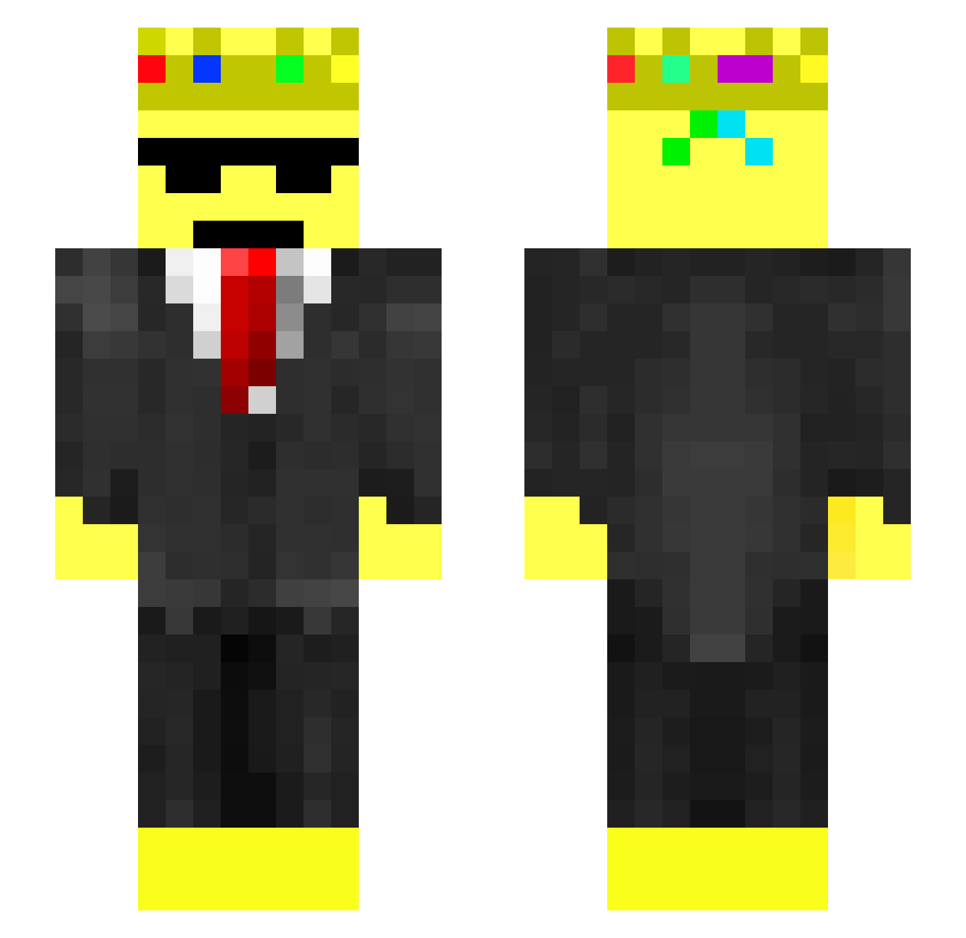 ShukiOnMc Minecraft skin, front and back view