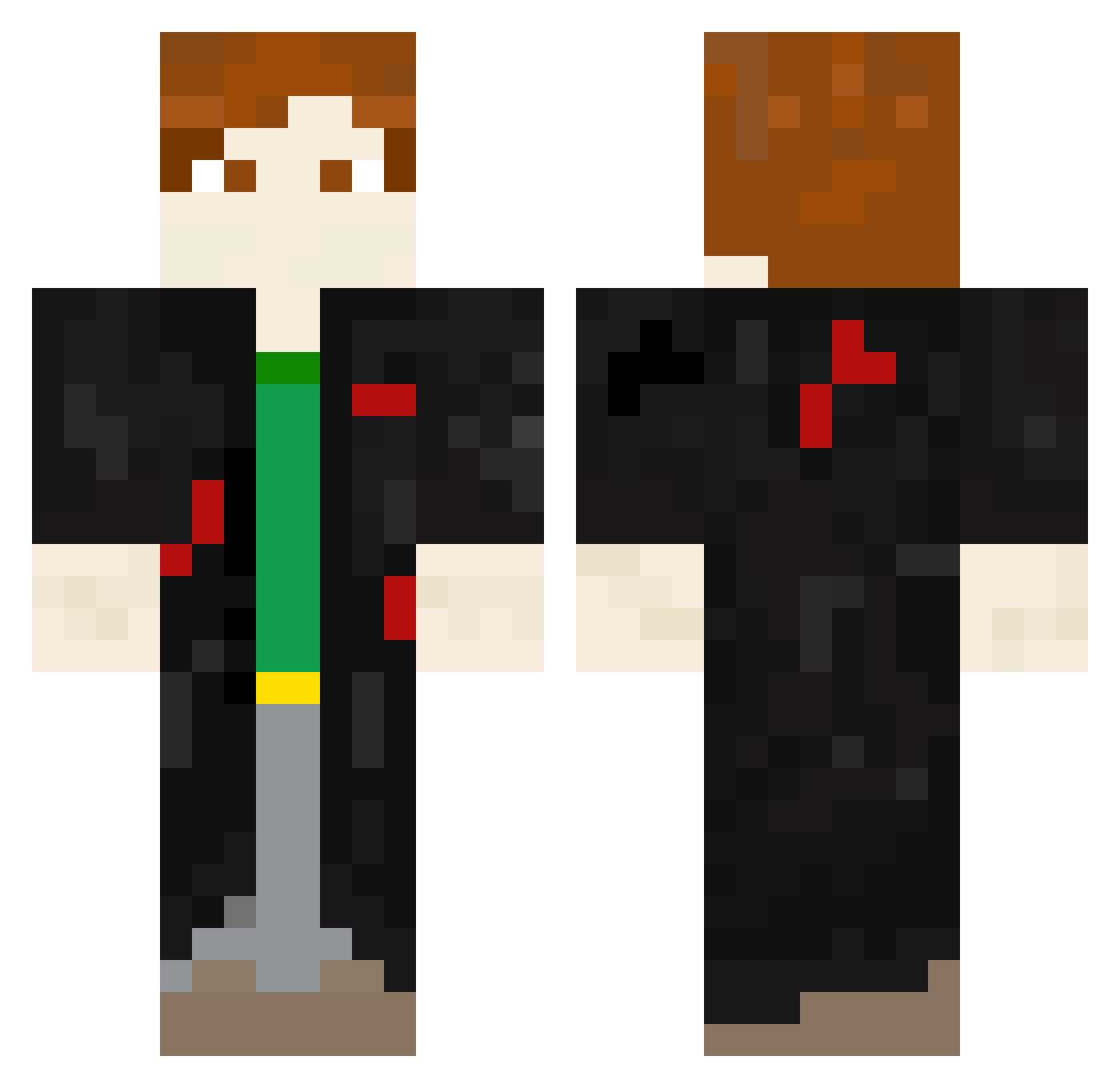 toptoli999 Minecraft skin, front and back view