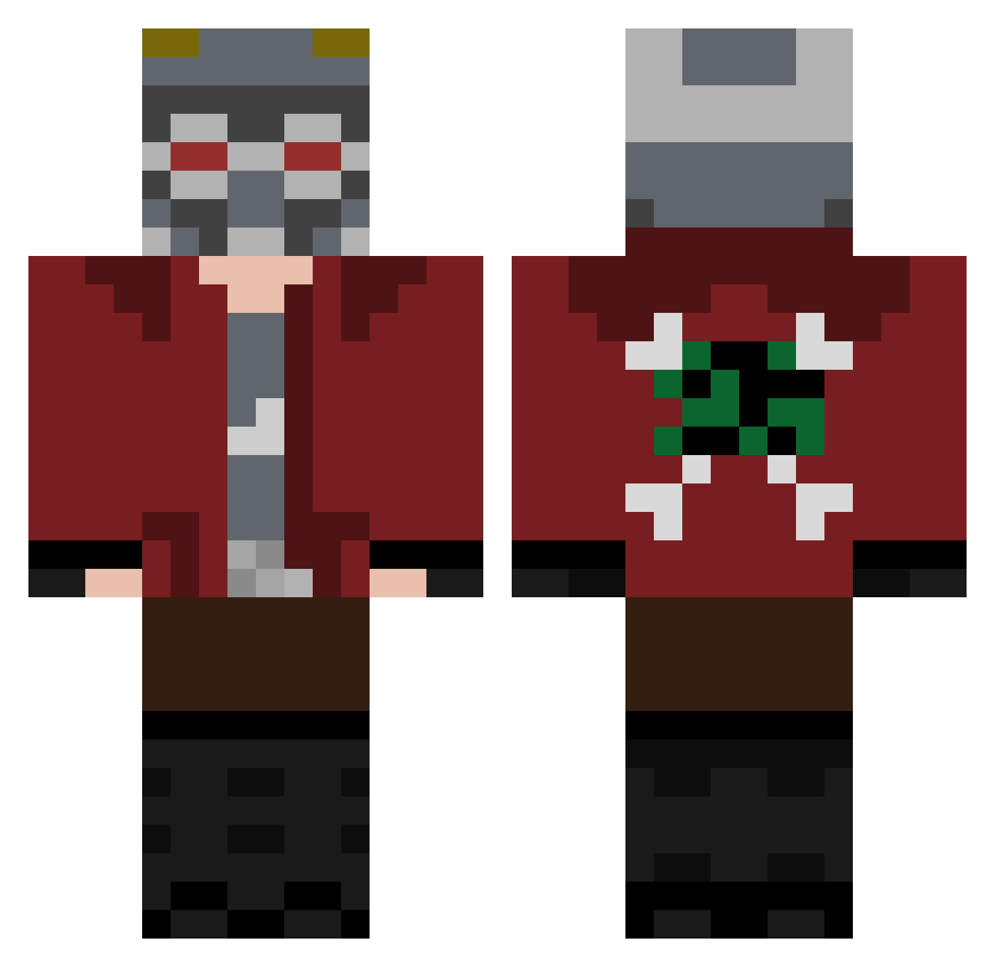 LazyTurtleBeast Minecraft skin, front and back view