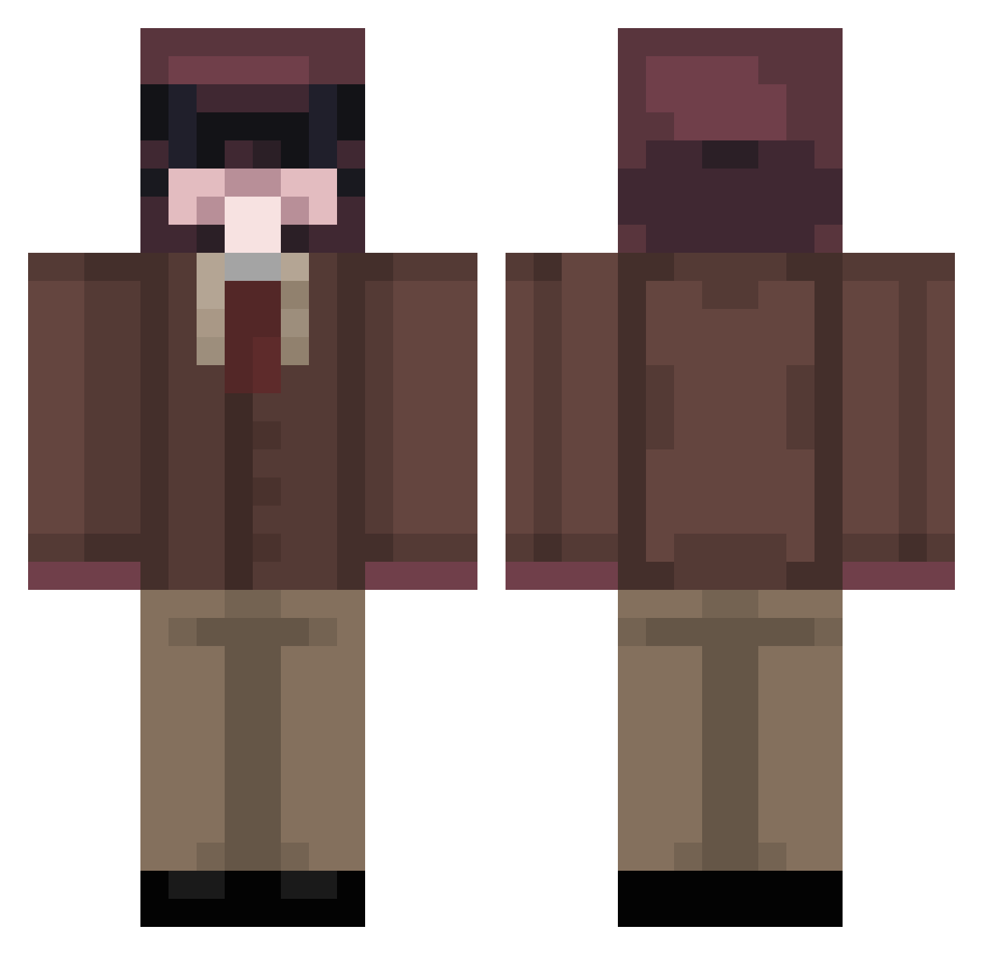 ssqd Minecraft skin, front and back view