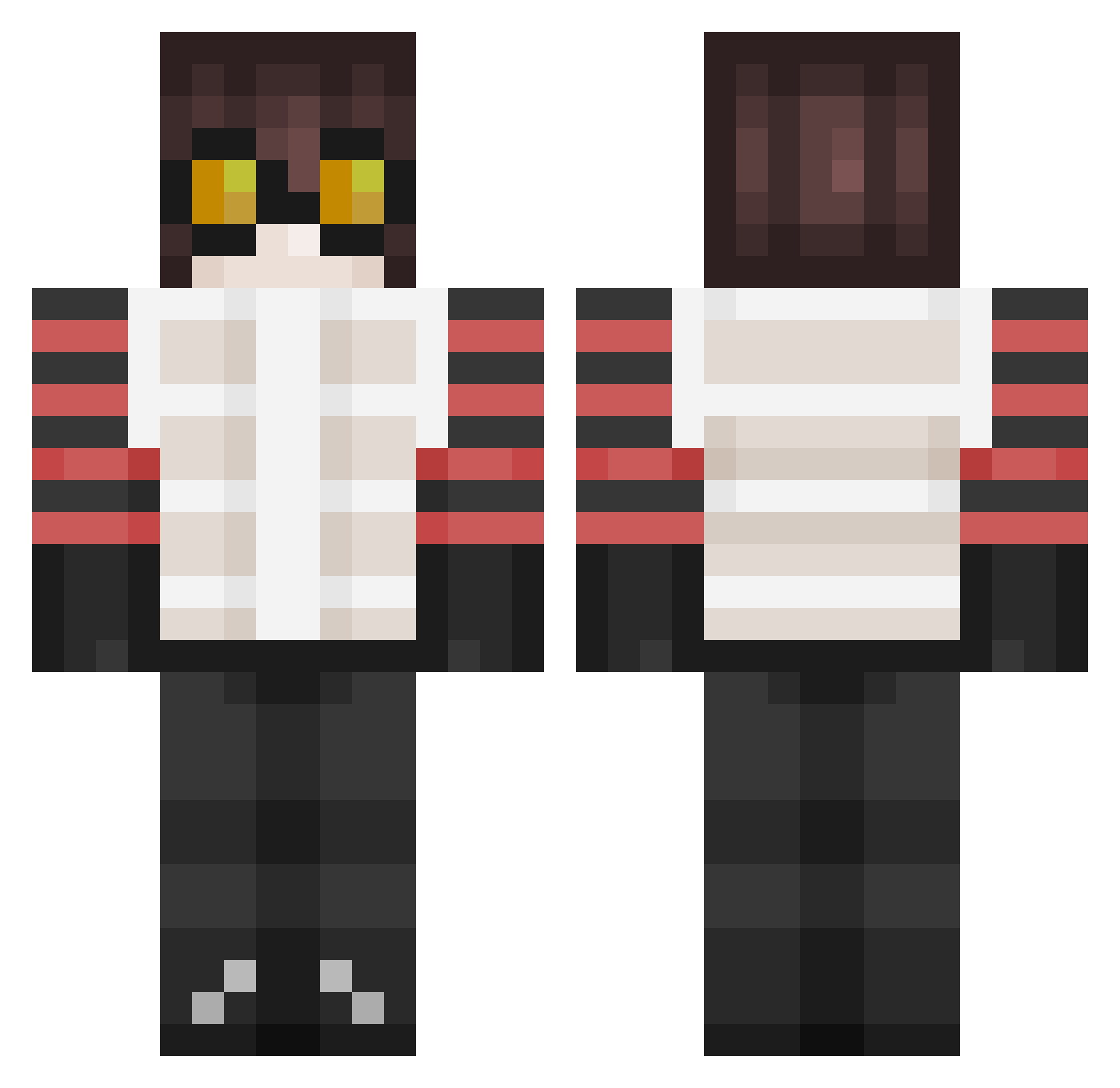 SleepyHead121 Minecraft skin, front and back view