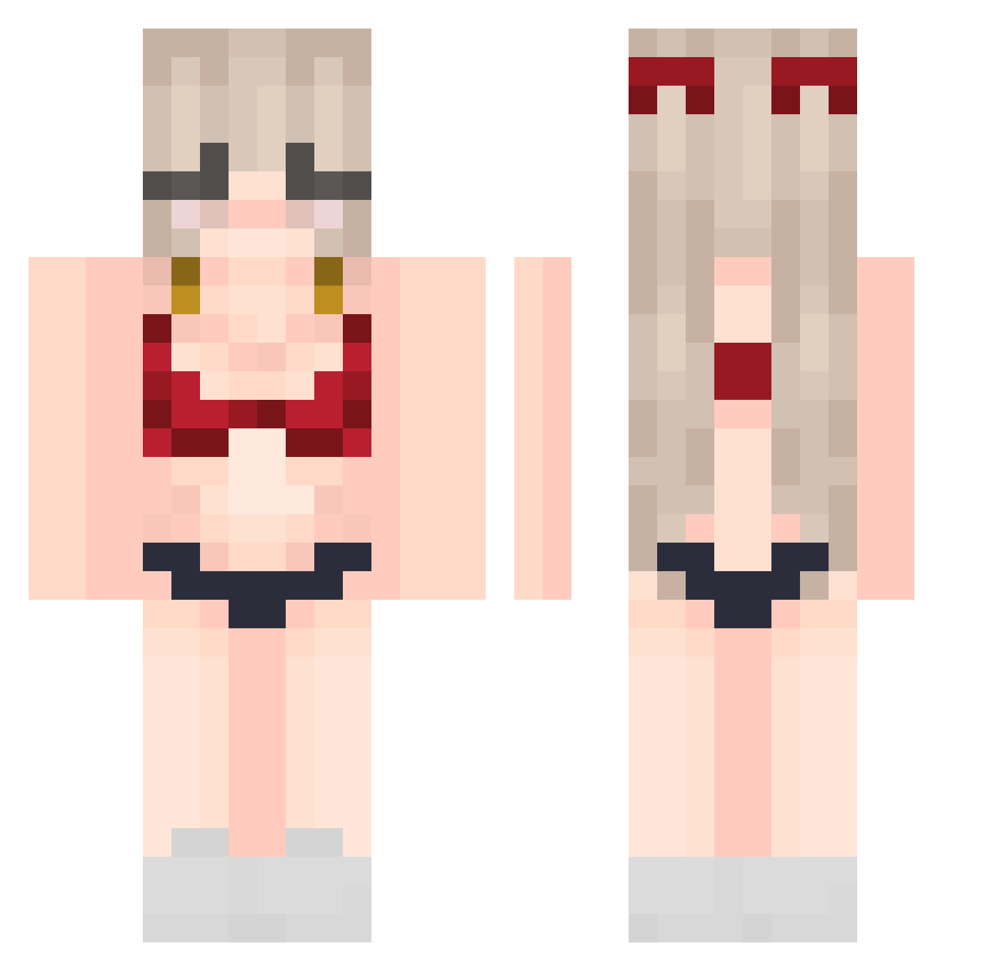 LinhWild8e8UwU Minecraft skin, front and back view