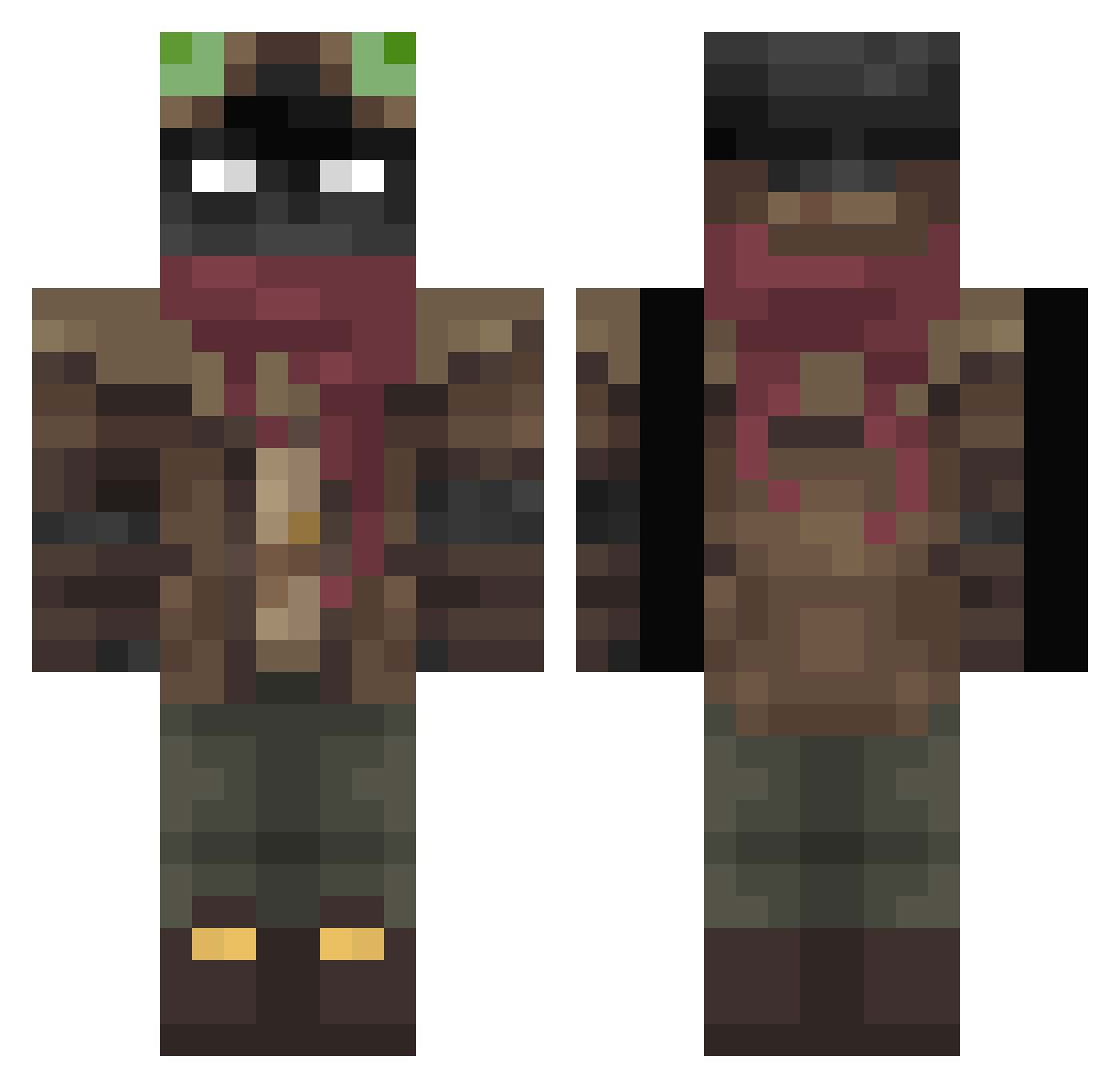 madcoute Minecraft skin, front and back view