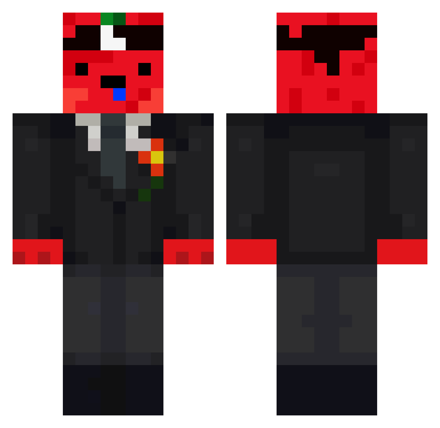 DarksitoPlay Minecraft skin, front and back view