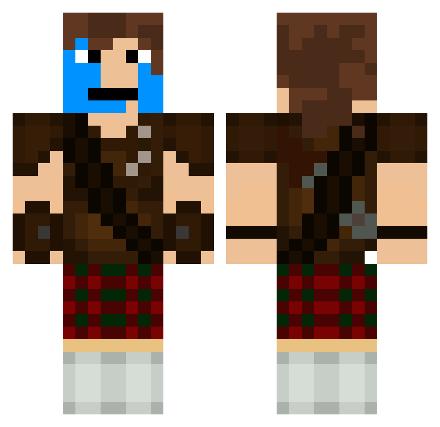Bhako Minecraft skin, front and back view