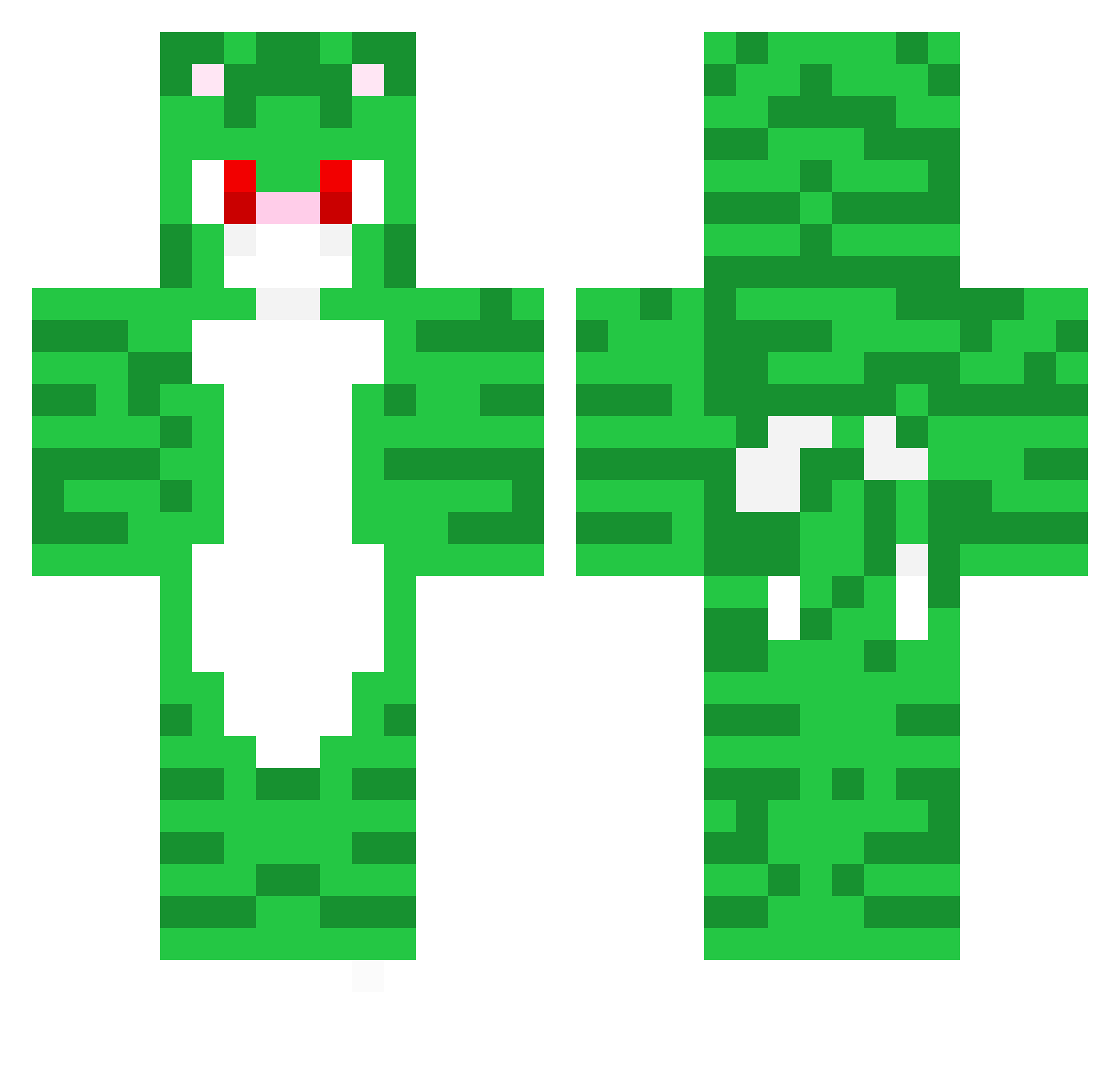Jinka5896 Minecraft skin, front and back view