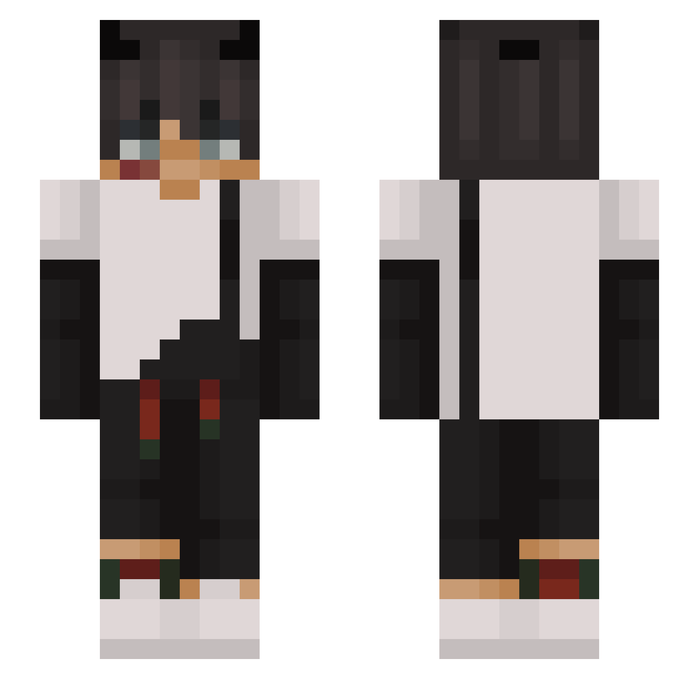176IQ Minecraft skin, front and back view