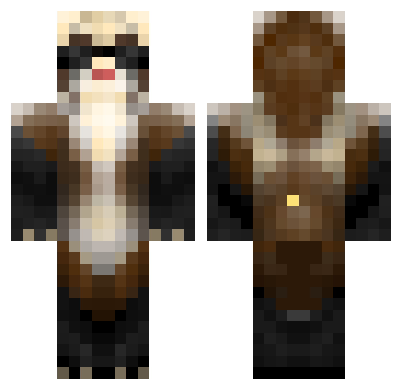 SquirellSpirit Minecraft skin, front and back view
