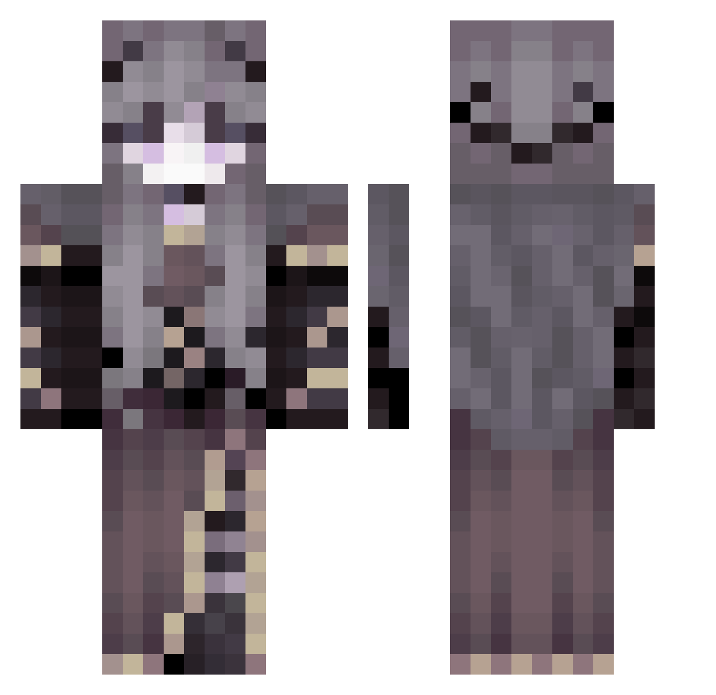 Kislak_ Minecraft skin, front and back view