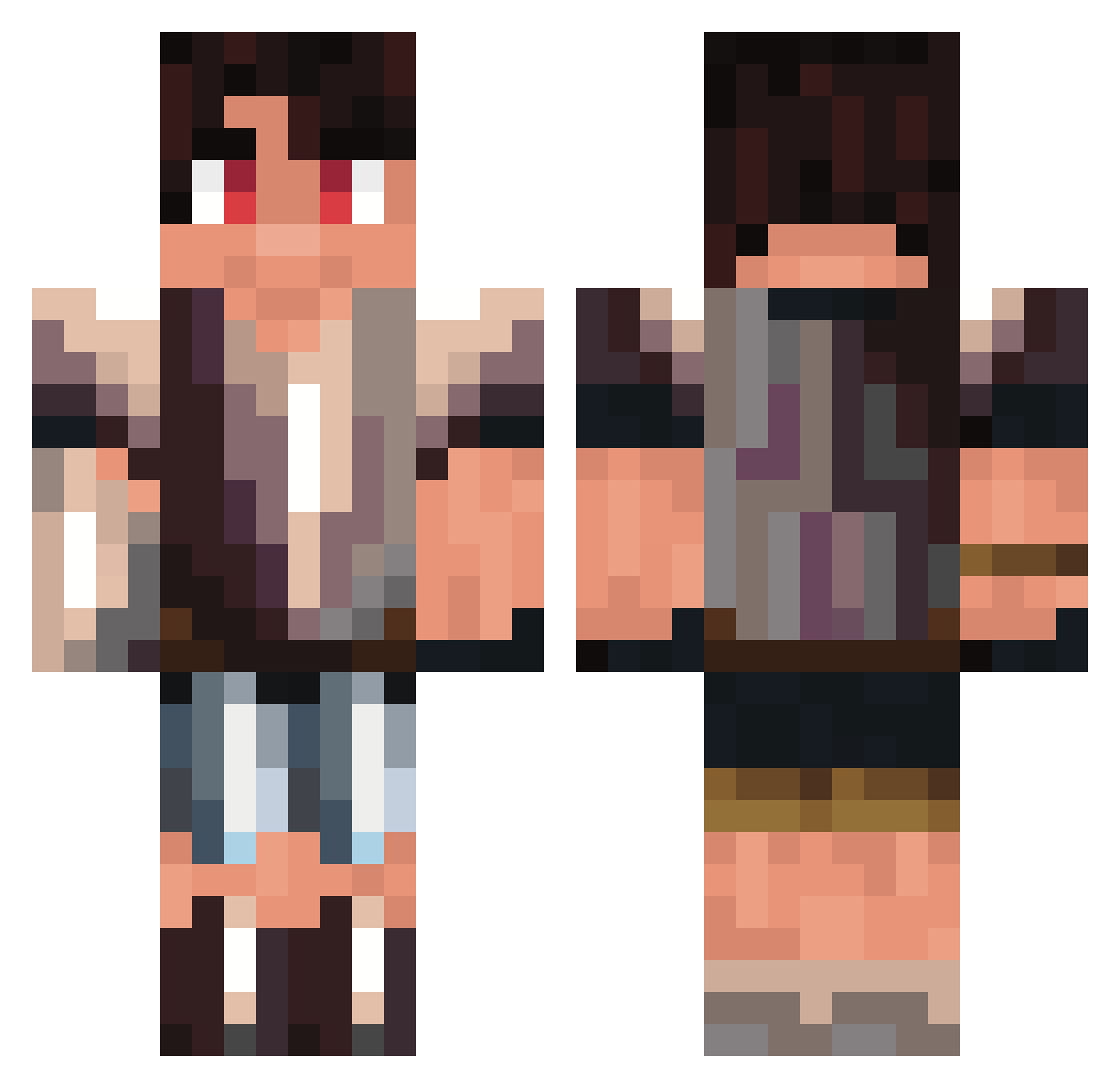whisperHungEn Minecraft skin, front and back view