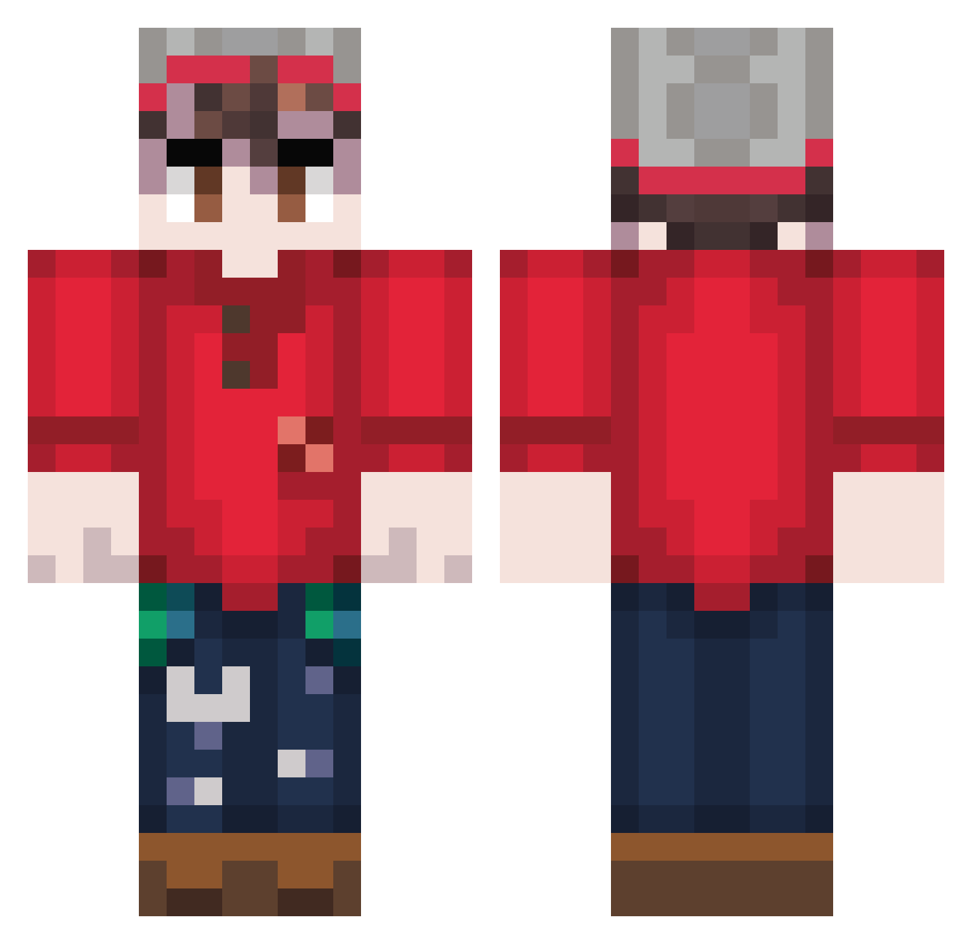 dustinsnotreal Minecraft skin, front and back view