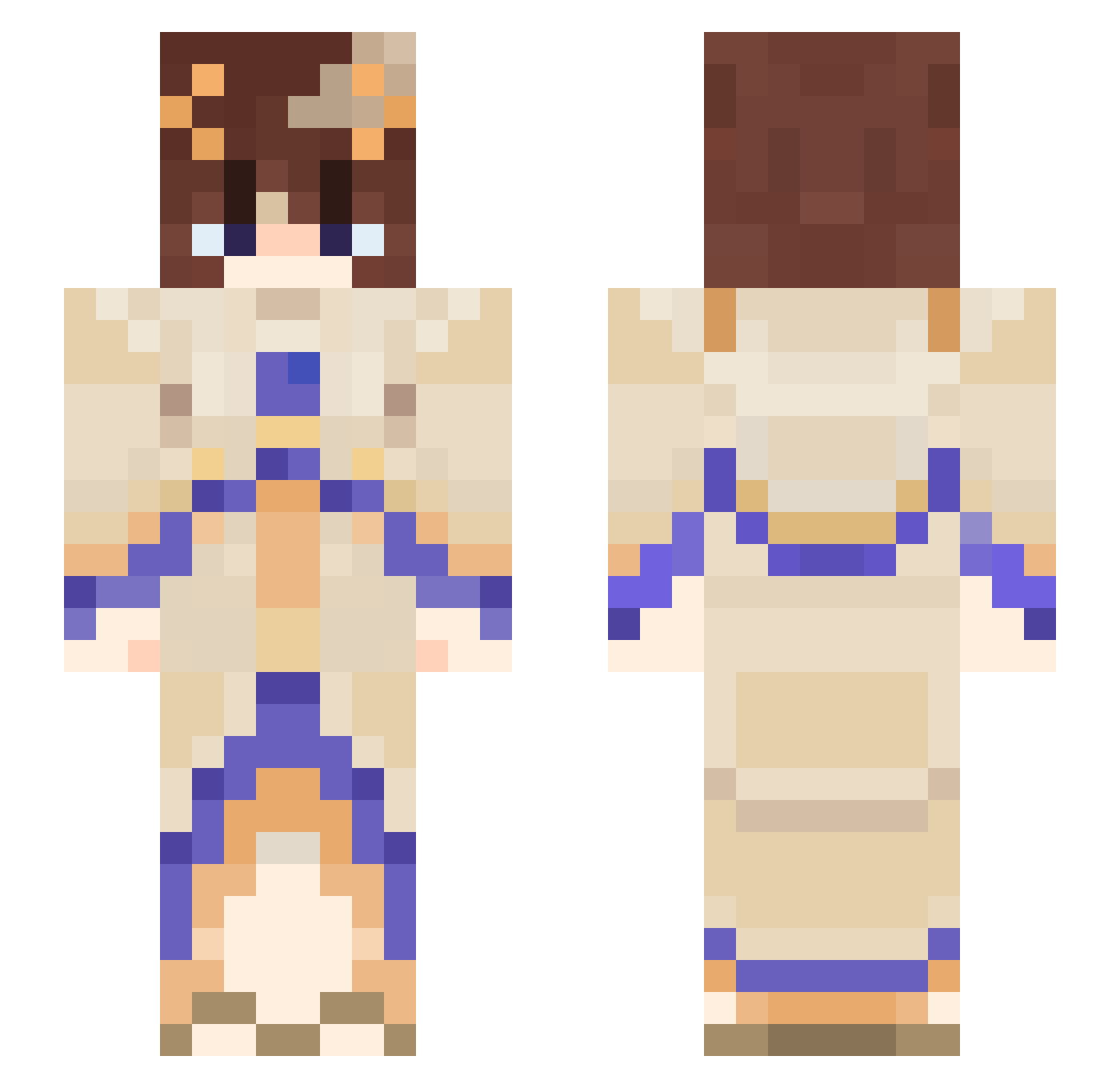cammesy Minecraft skin, front and back view