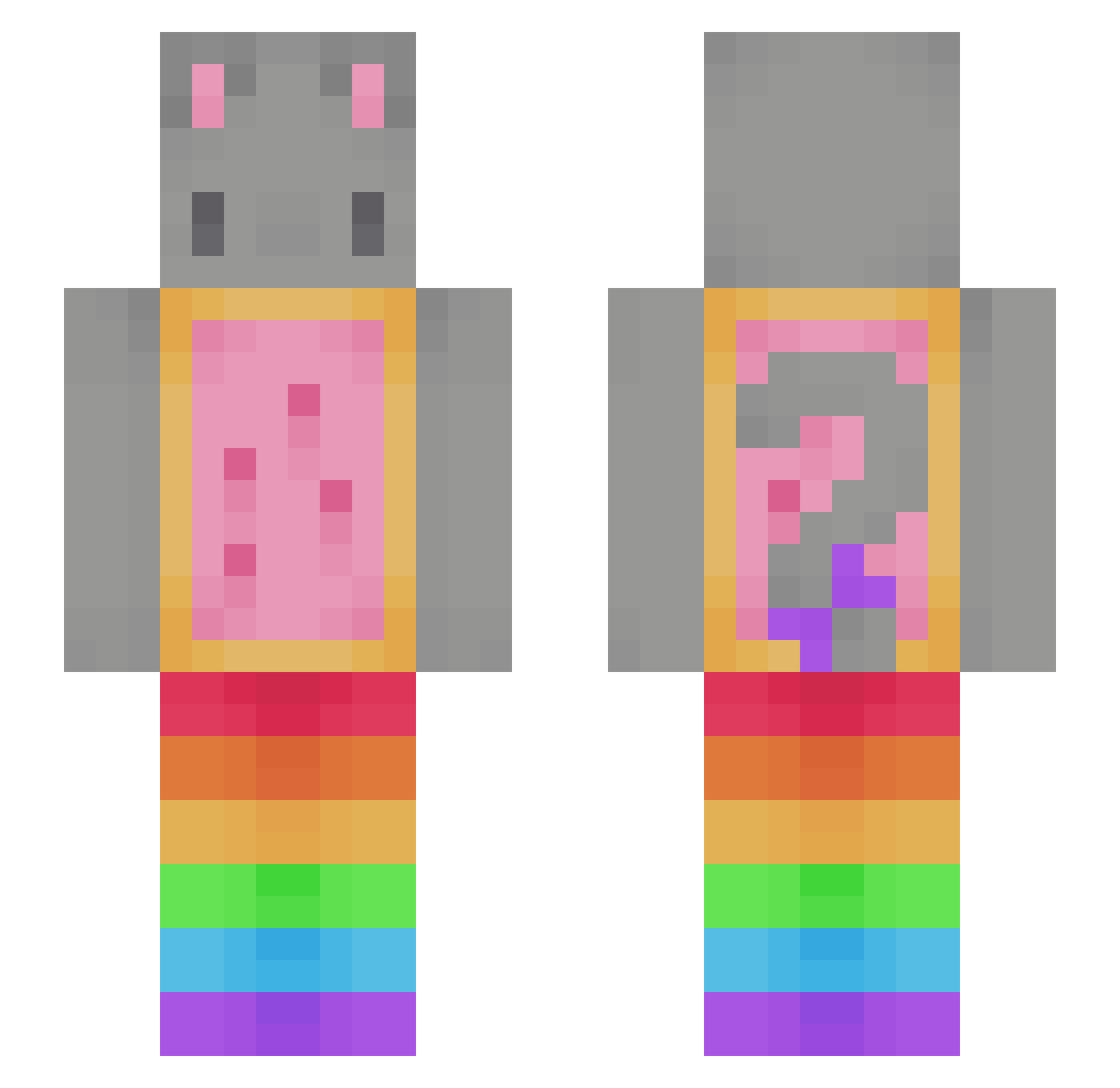 milaZz2013 Minecraft skin, front and back view