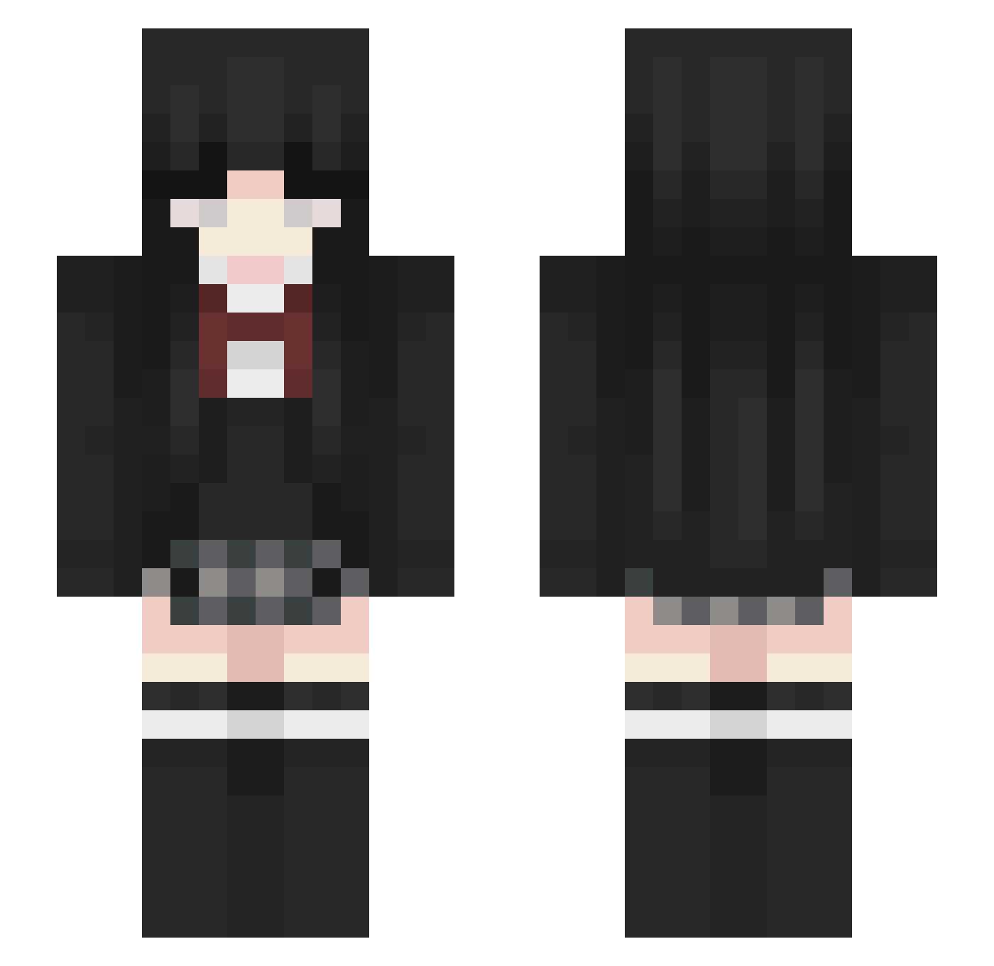 Jw1n Minecraft skin, front and back view