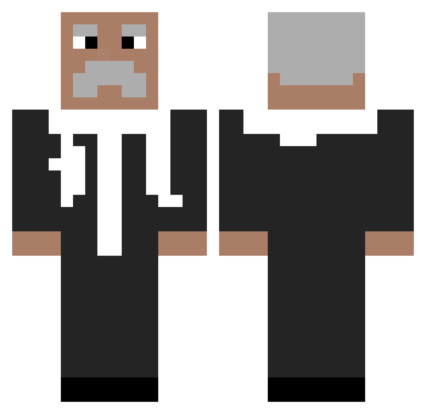 AliKanos Minecraft skin, front and back view