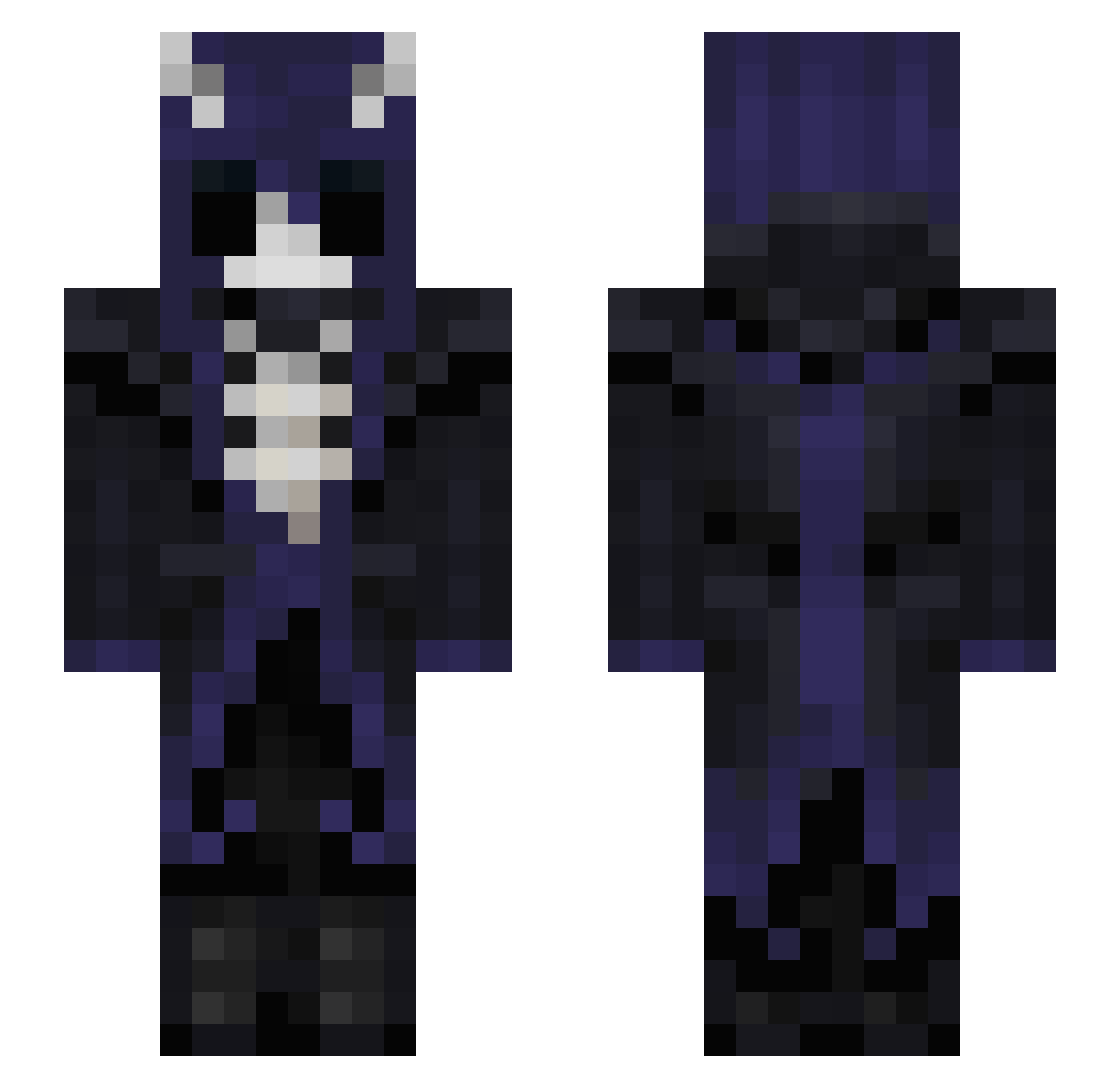 GhostlyAj Minecraft skin, front and back view