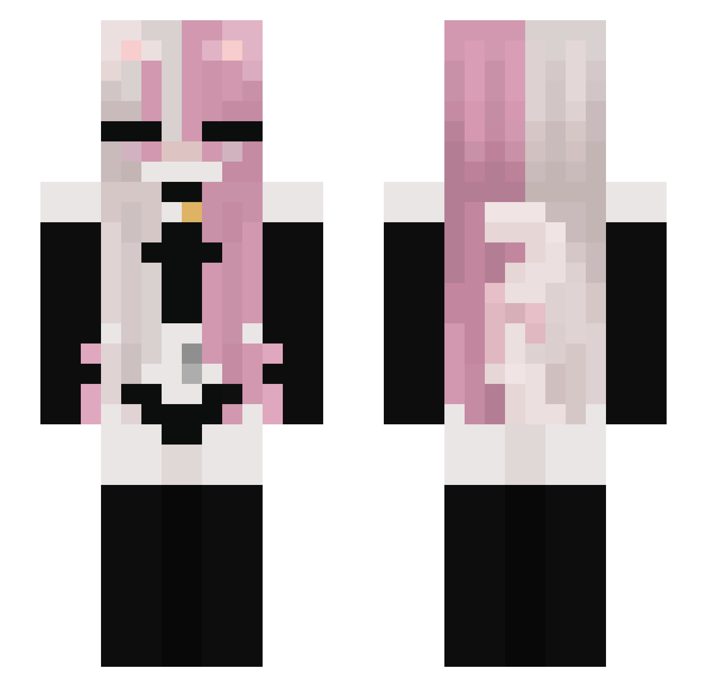 uu2025 Minecraft skin, front and back view
