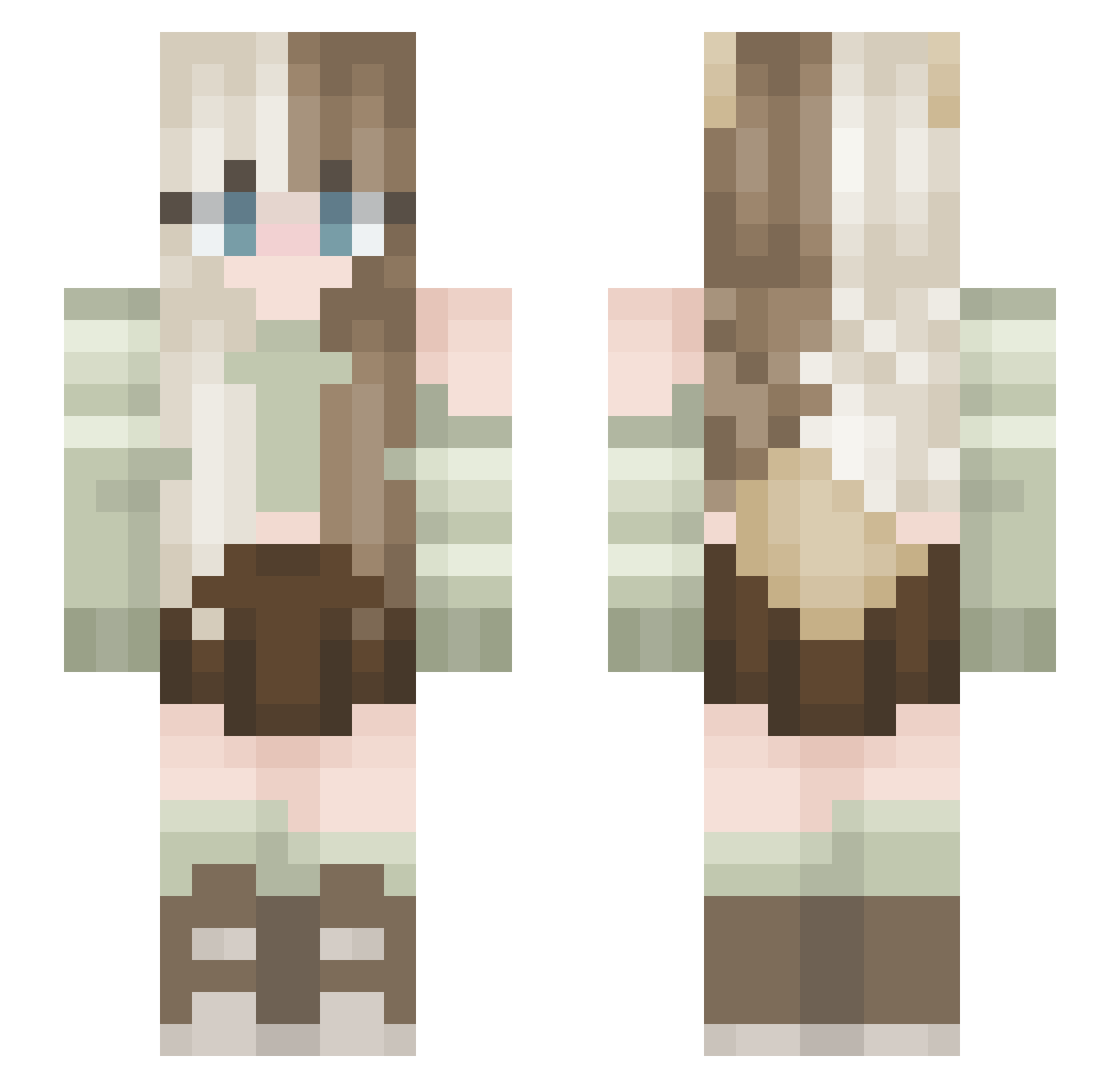 TechnoMelodyFoun Minecraft skin, front and back view
