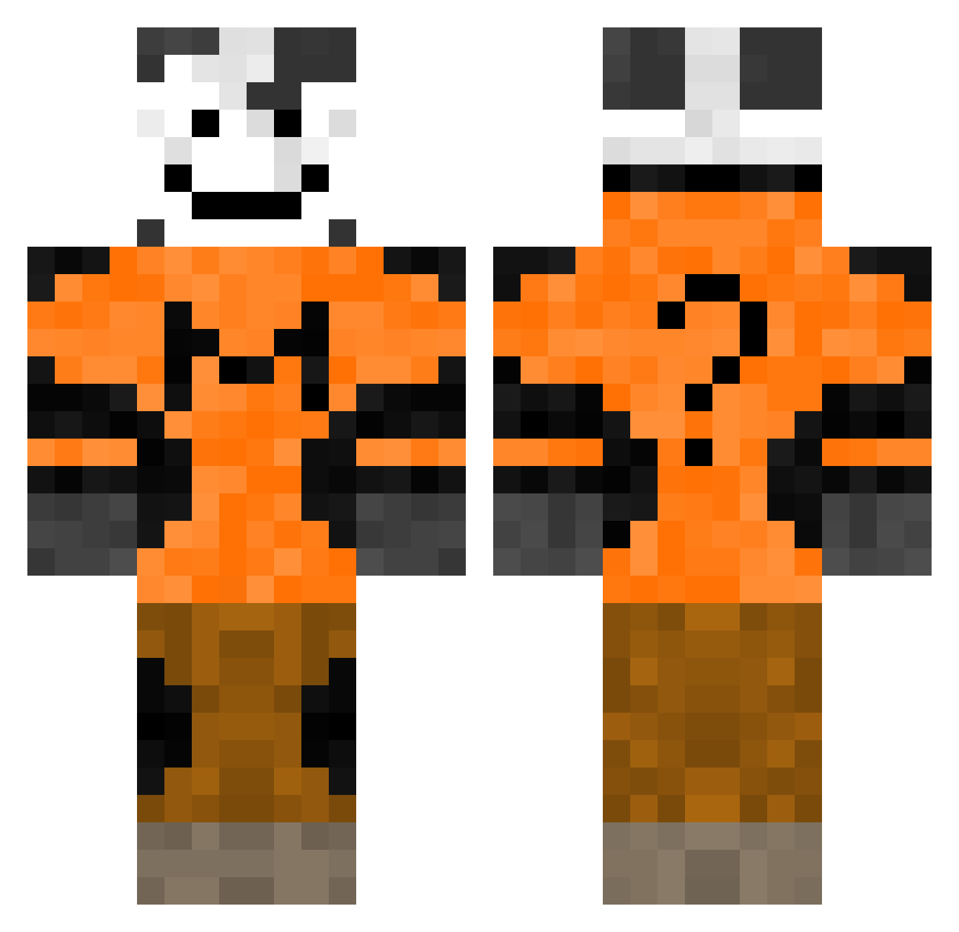 MangoRedStudi0 Minecraft skin, front and back view