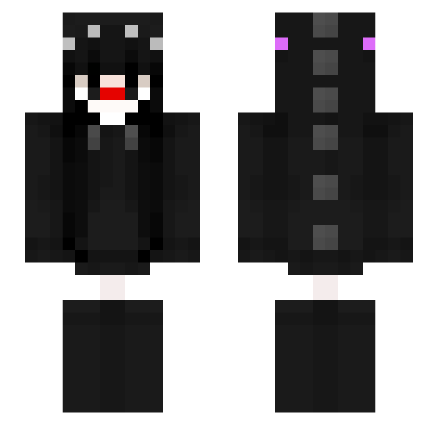 NotKylow Minecraft skin, front and back view