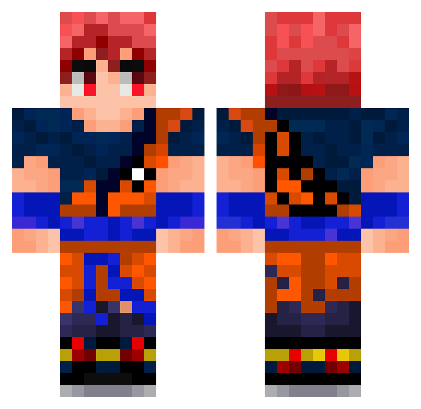 tafatafa Minecraft skin, front and back view