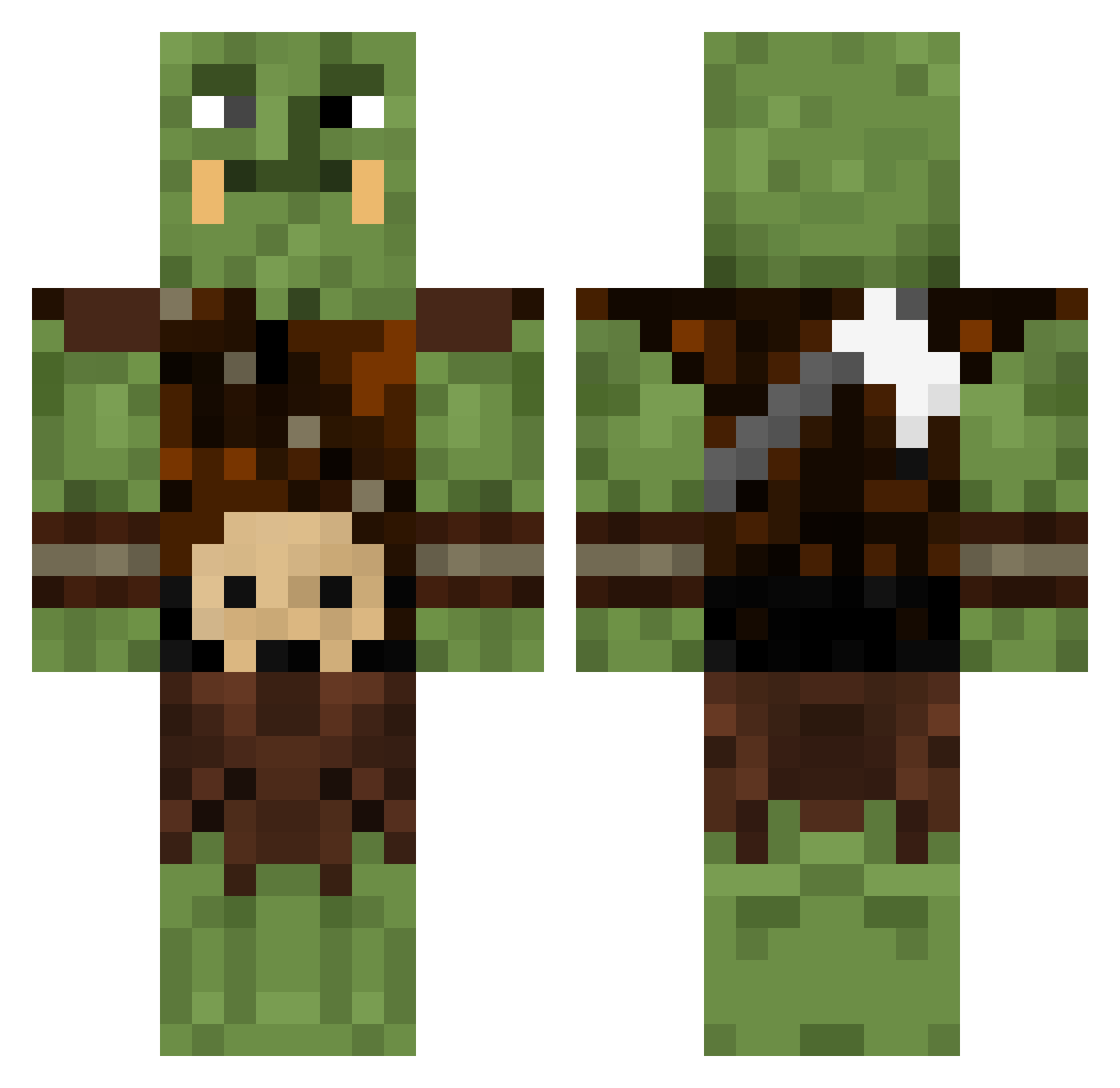 Buff_Patrick Minecraft skin, front and back view