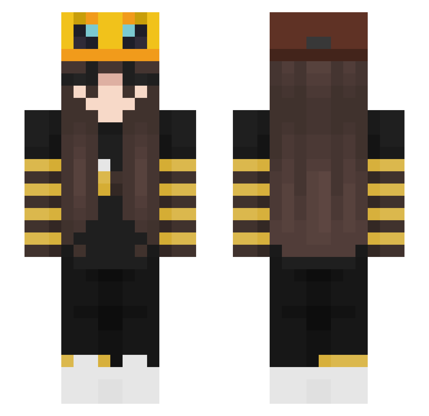 Quadraspazzed Minecraft skin, front and back view